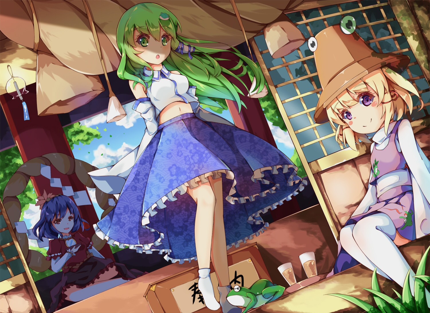 Kochiya Sanae and Yasaka Kanako from Touhou HD Wallpaper