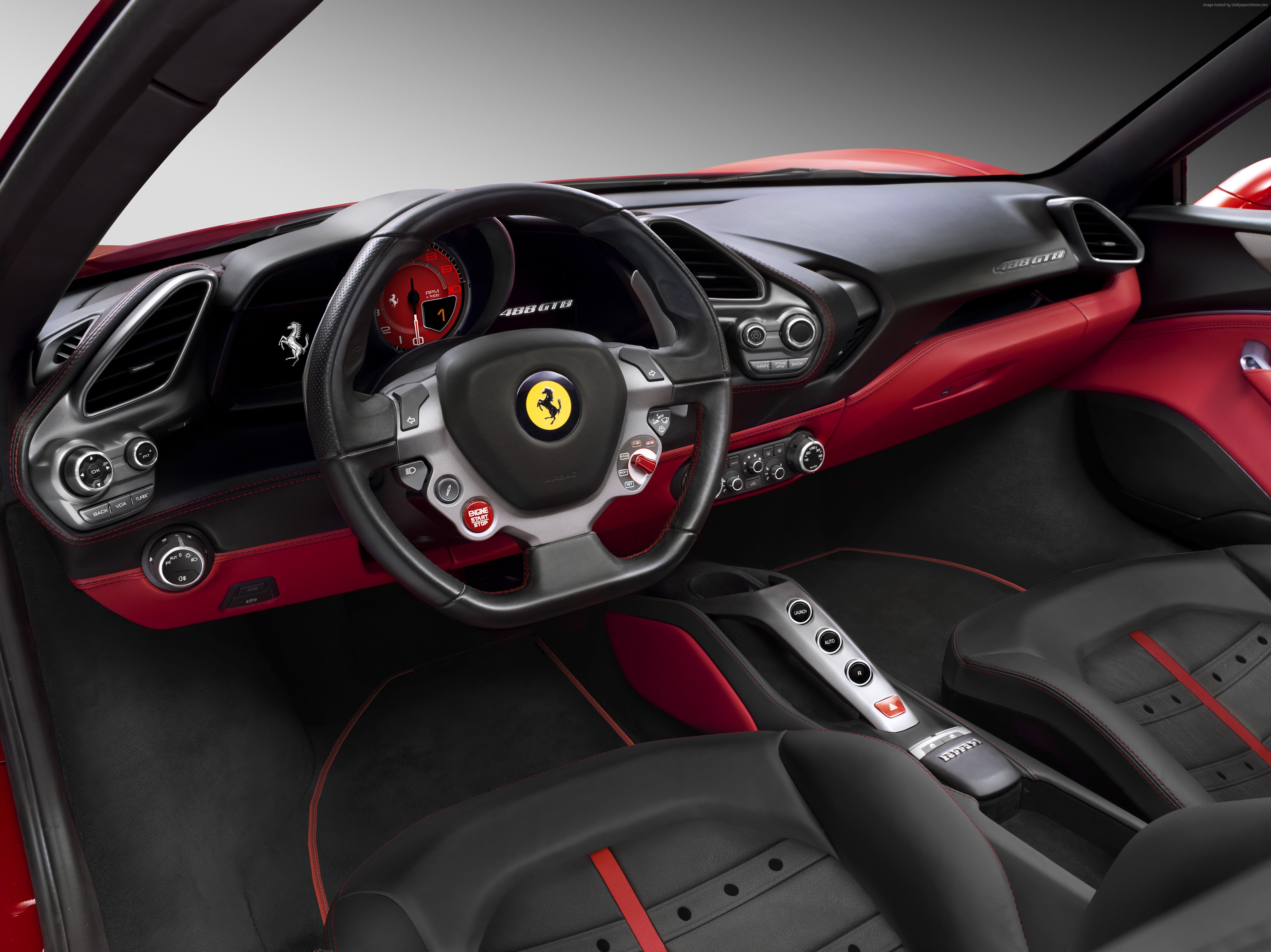 Ferrari 488 GTB Interior HD Wallpaper