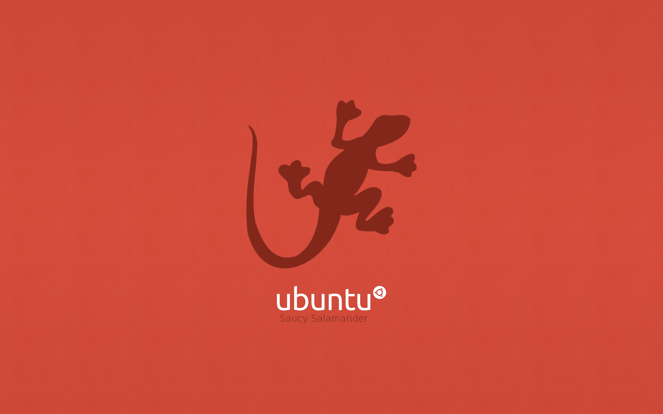 Ubuntu Saucy Salamander logo with gecko illustration HD Wallpaper
