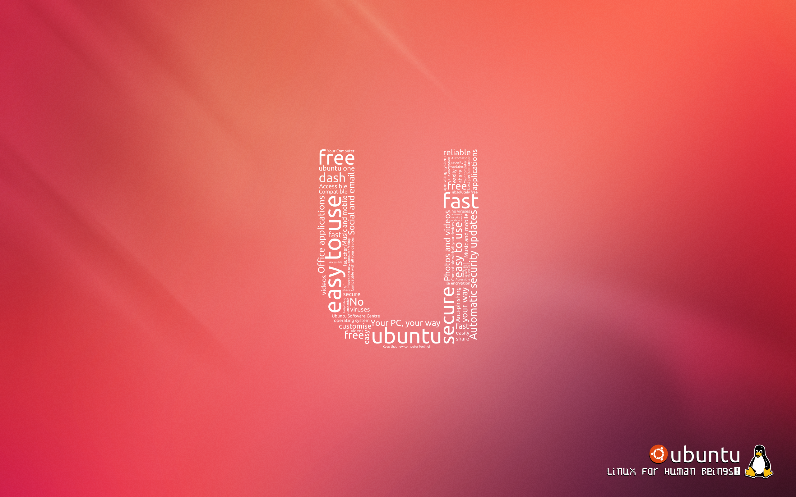 Ubuntu Linux logo with text art HD Wallpaper