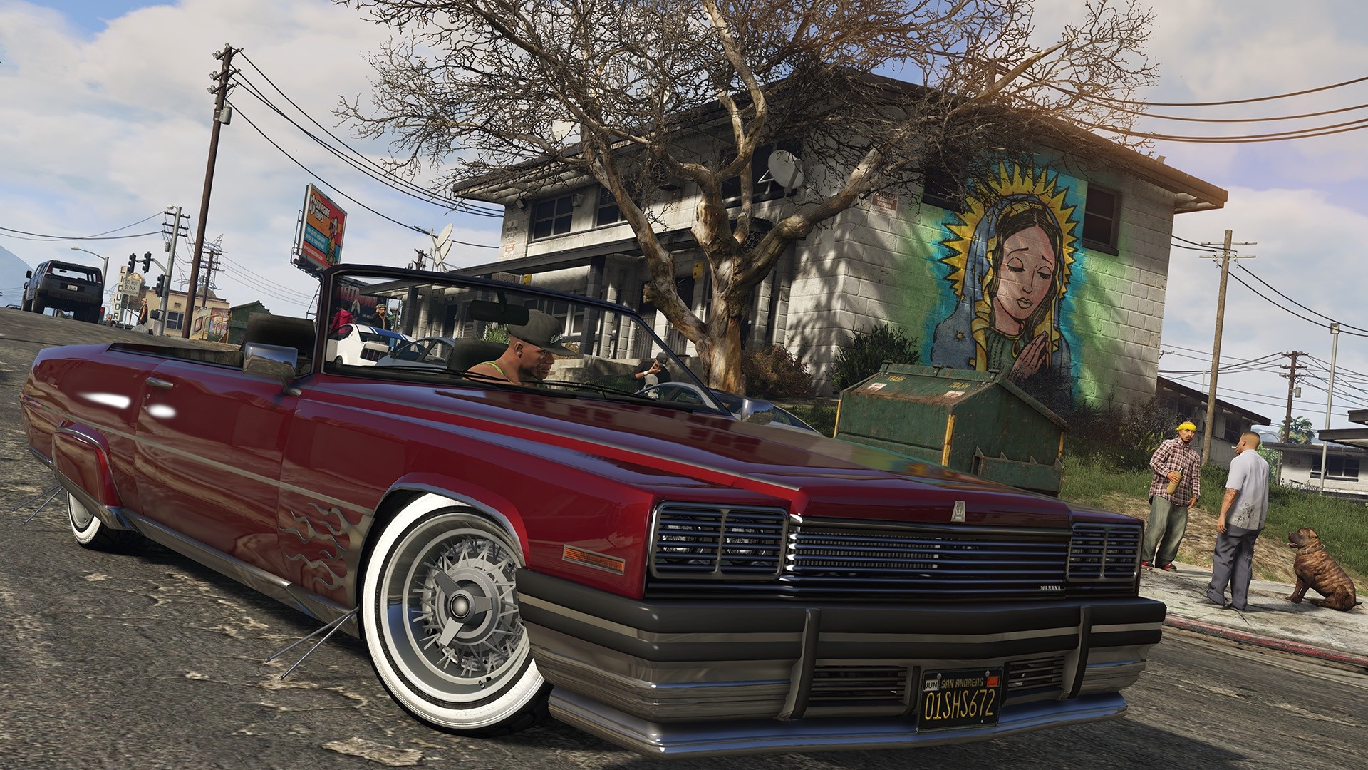 Red convertible car in Grand Theft Auto V HD Wallpaper