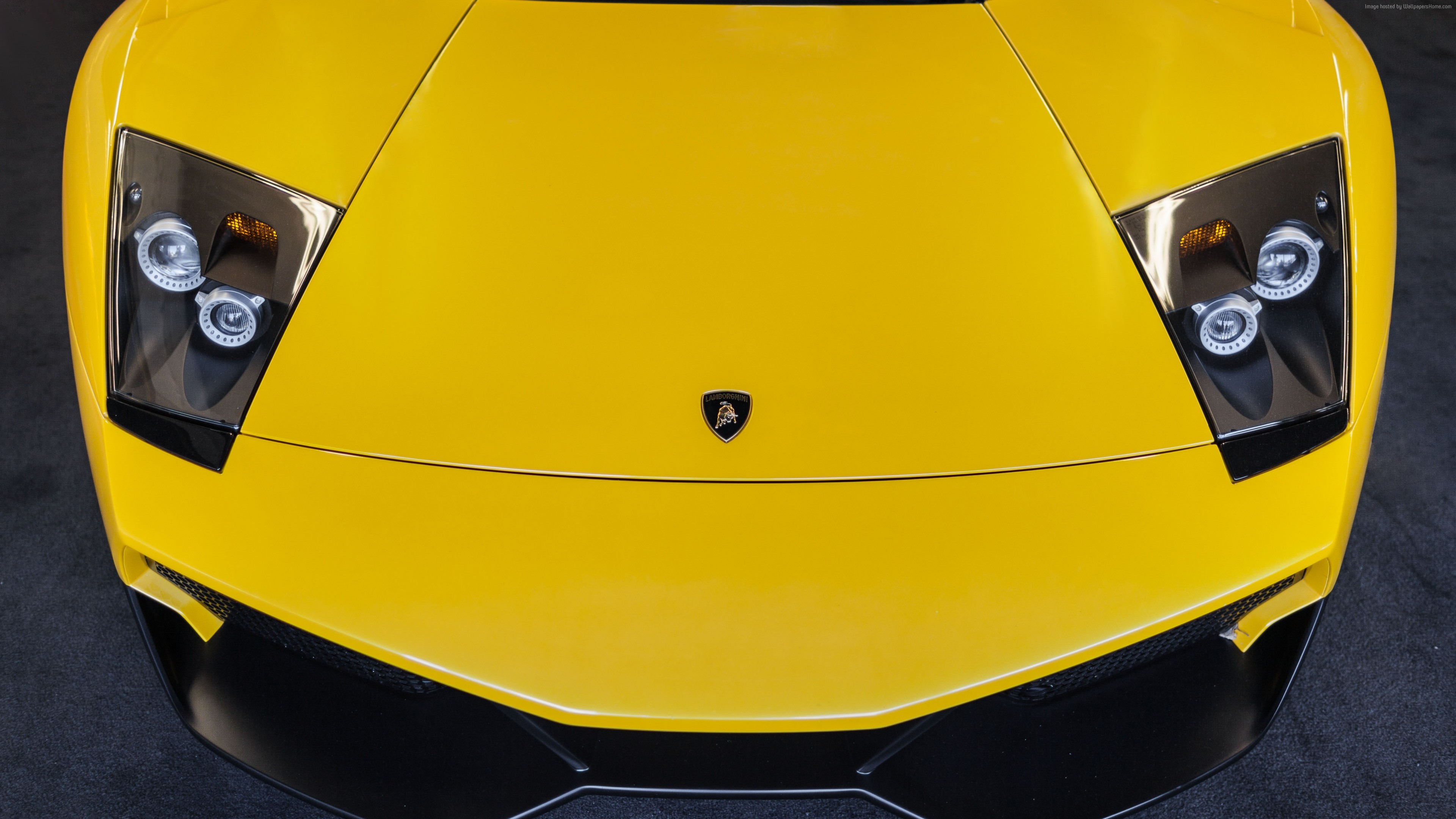Yellow Lamborghini Murcielago Front View HD Wallpaper