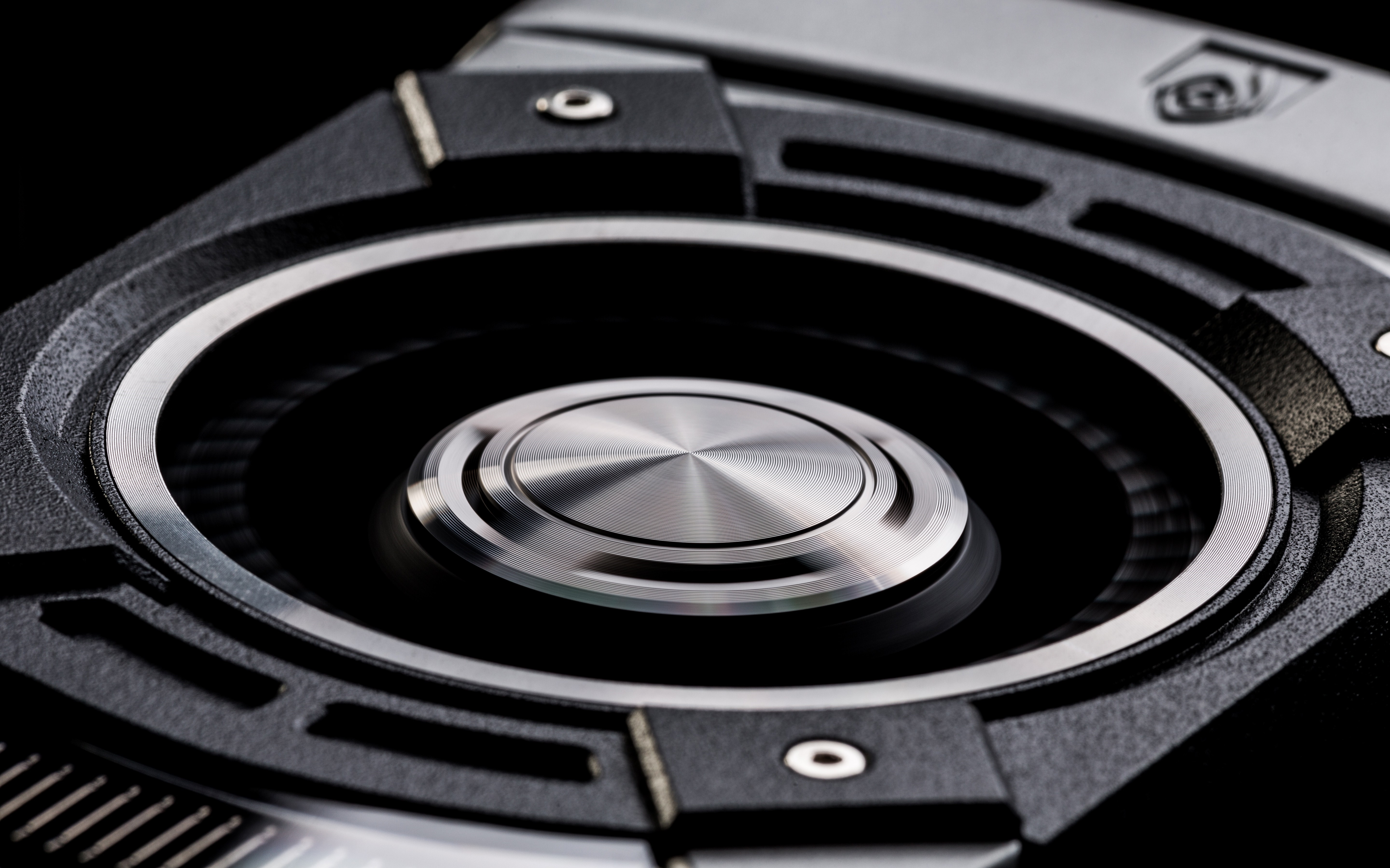 Nvidia GeForce graphics card cooling fan closeup HD Wallpaper