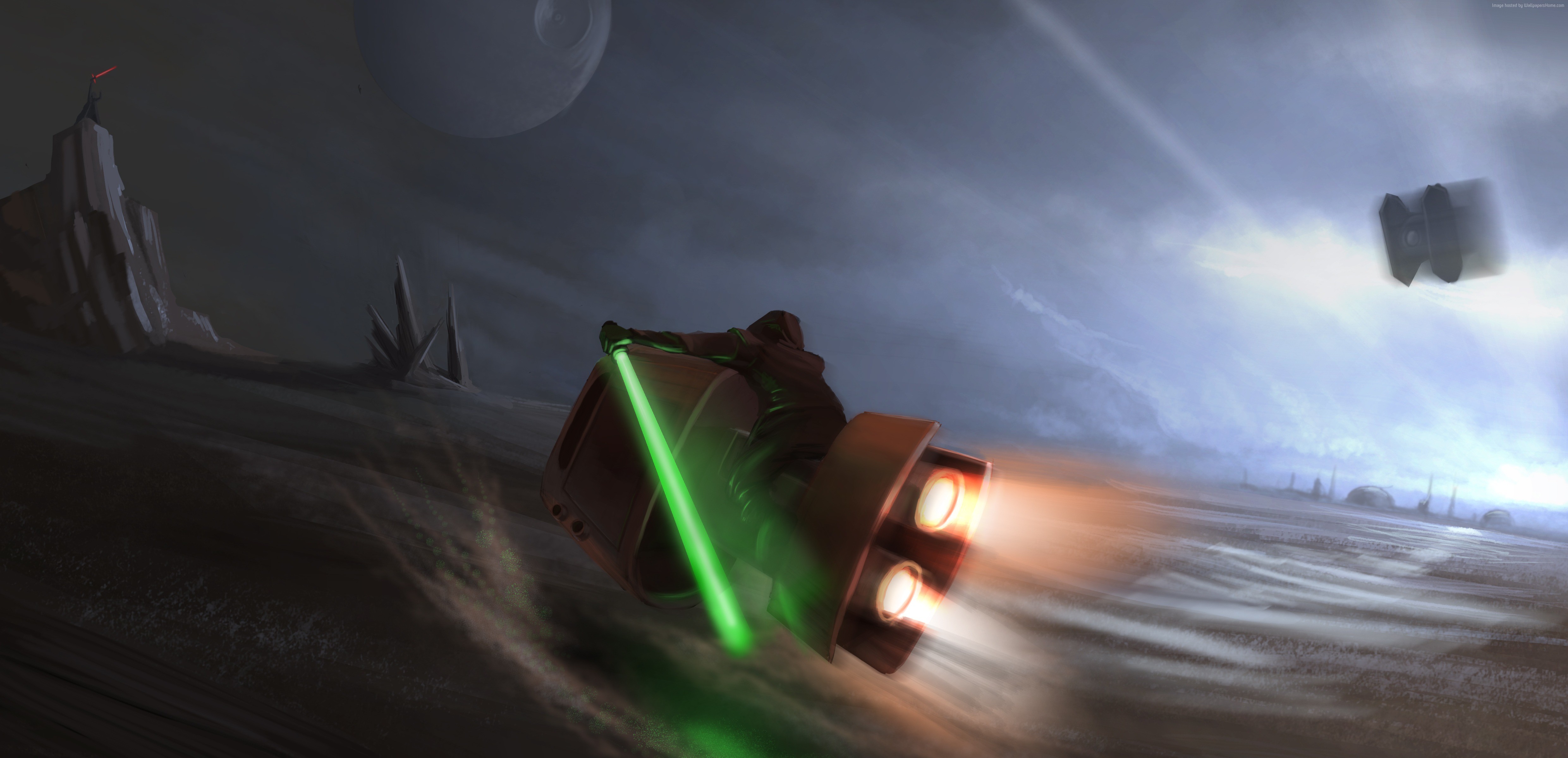 Star Wars: The Force Awakens Speeder Chase HD Wallpaper