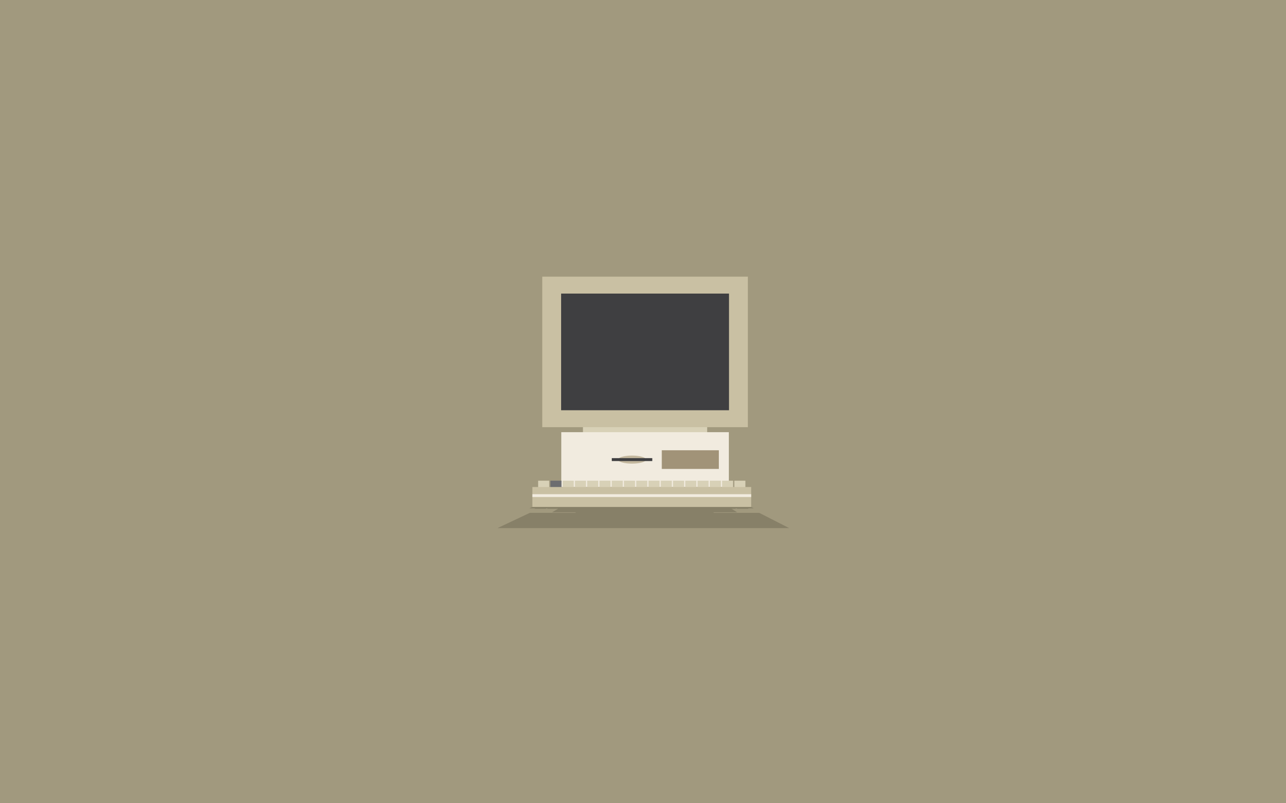 Minimalist illustration of an old computer HD Wallpaper