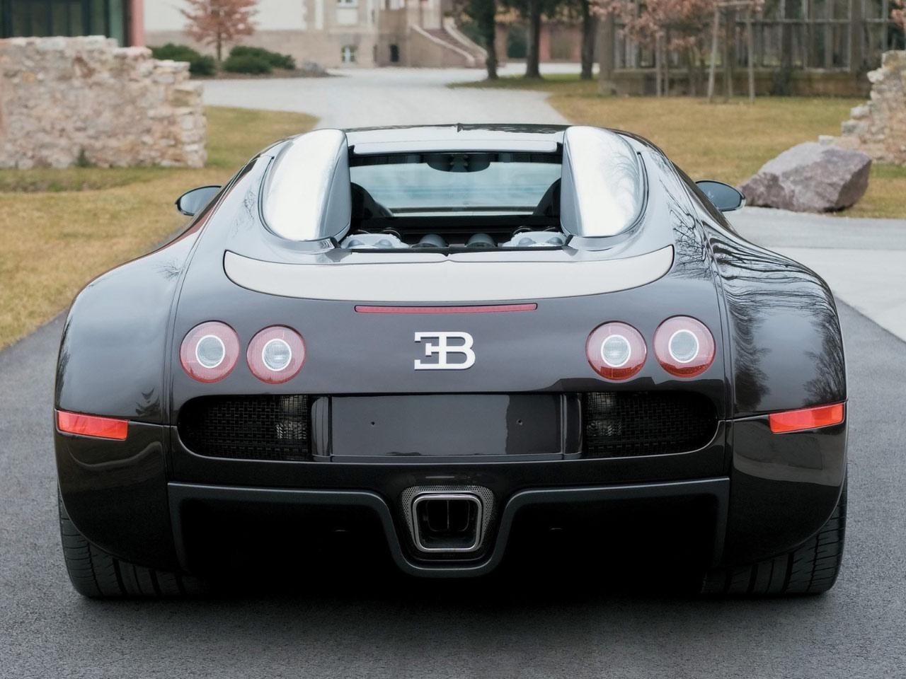 Bugatti Veyron rear view HD Wallpaper