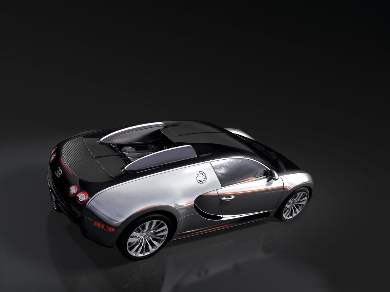Bugatti Veyron sports car from a high angle HD Wallpaper