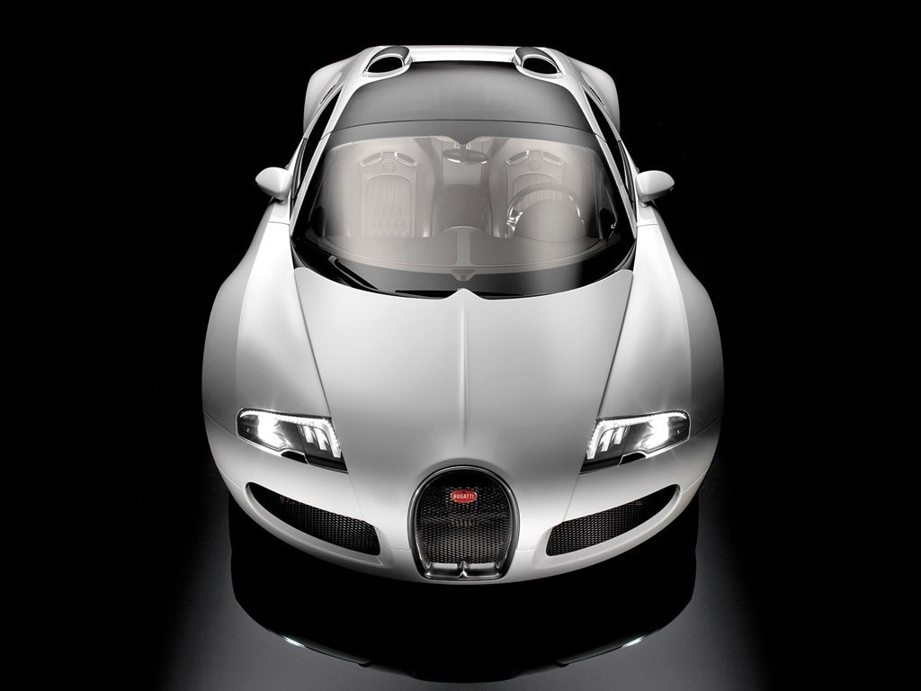 Bugatti Veyron sports car from a top-down view HD Wallpaper