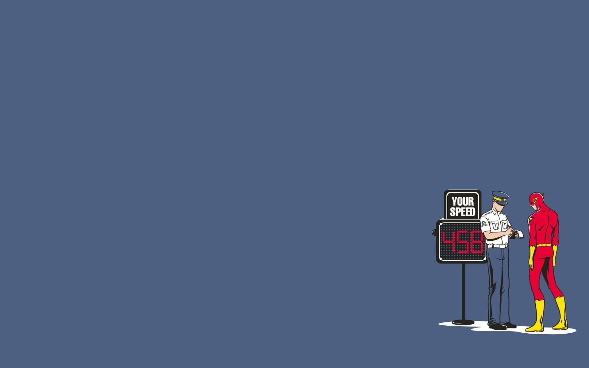 The Flash pulled over by a police officer HD Wallpaper