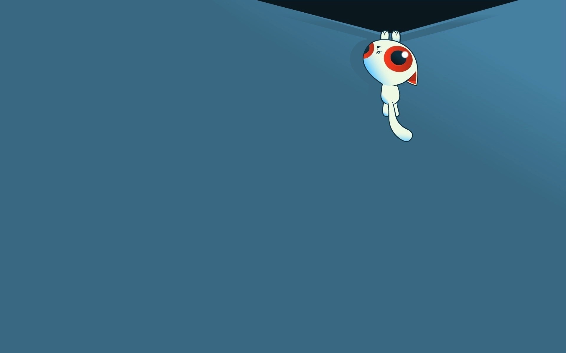 Cartoon cat hanging from a corner HD Wallpaper