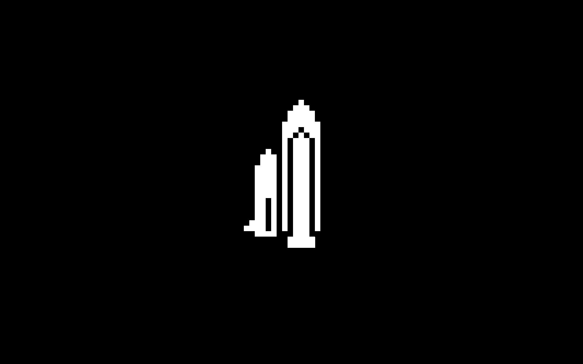 Pixel art space shuttle on black background HD Wallpaper