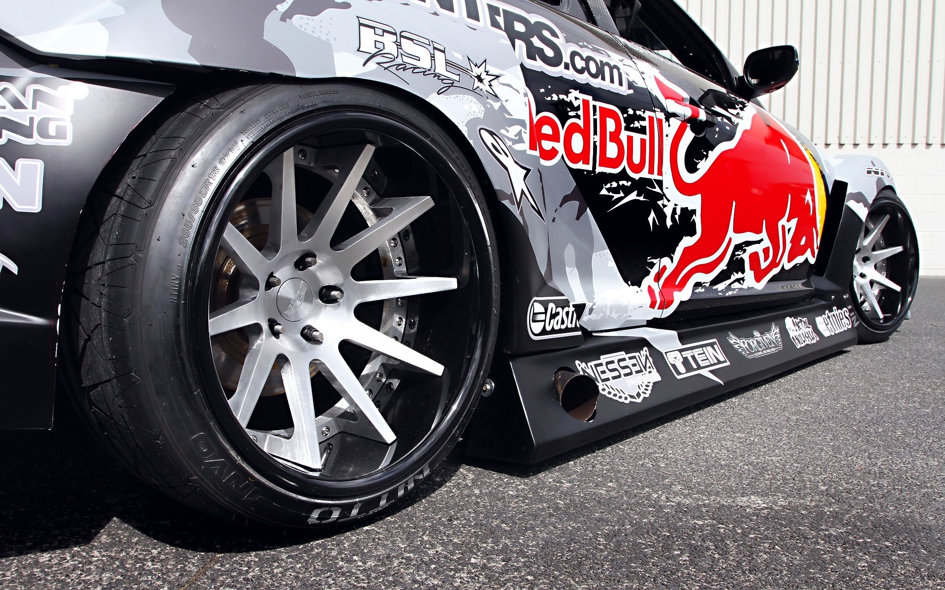 Red Bull Racing Mazda sports car with custom wheels HD Wallpaper