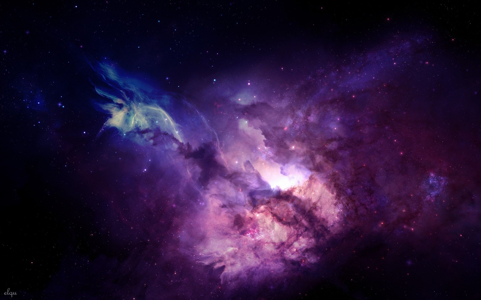 Galaxy with purple and blue nebula and stars HD Wallpaper