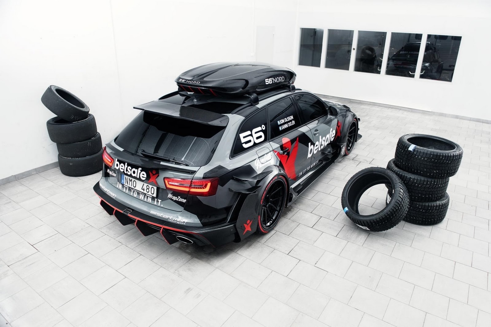 Audi RS6 Avant with Betsafe livery and roof box HD Wallpaper