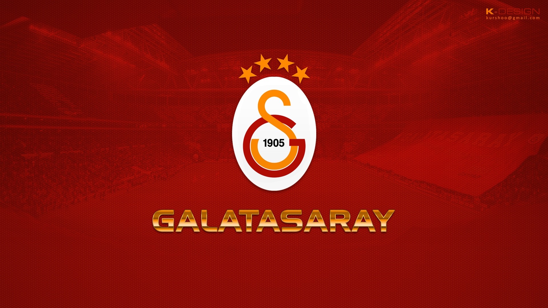 Galatasaray SK logo and text HD Wallpaper