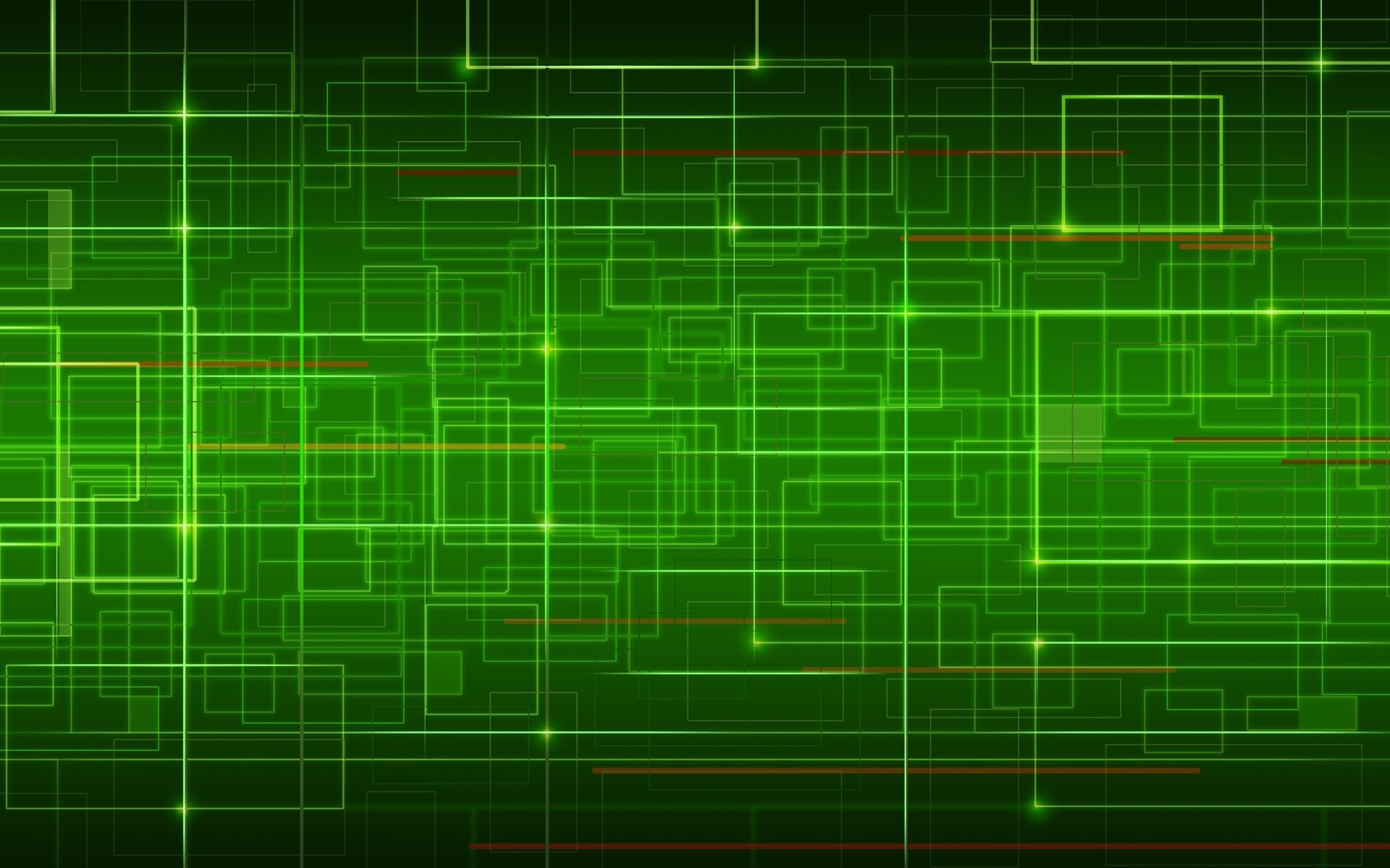 Green digital grid with squares and lines HD Wallpaper