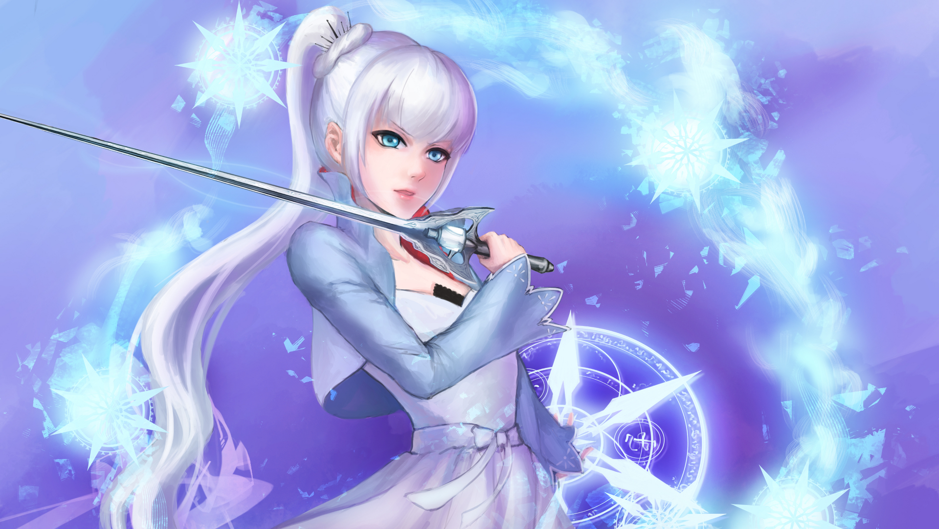 Weiss Schnee from RWBY with ice magic HD Wallpaper