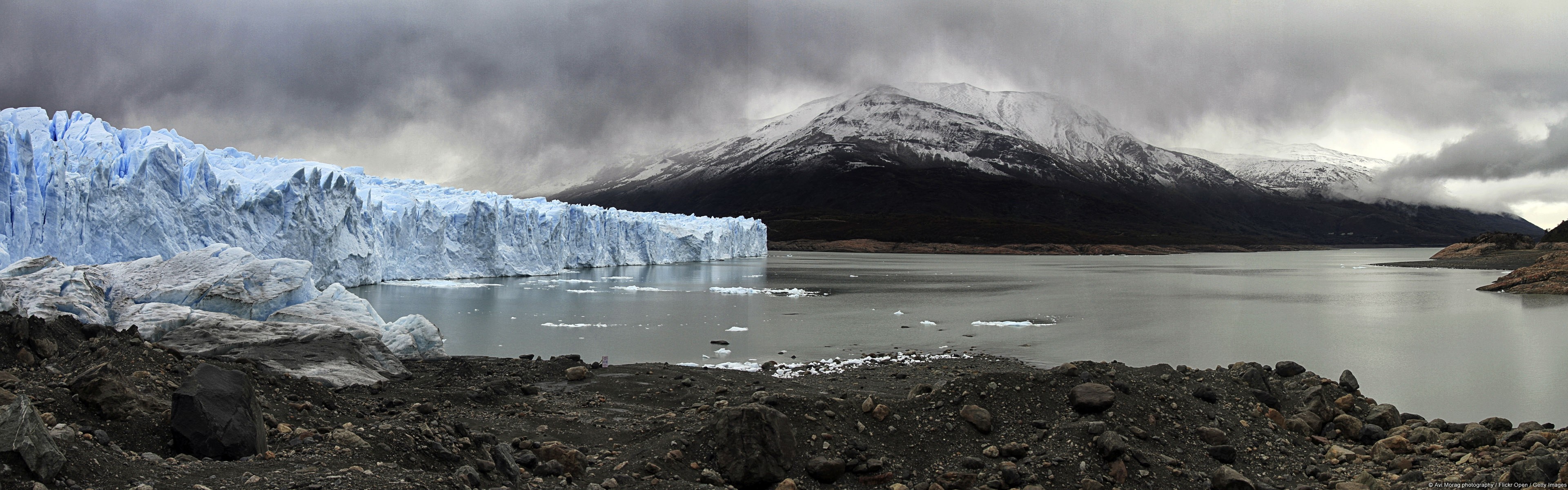 Majestic Glacier and Snow-Capped Mountain Landscape HD Wallpaper
