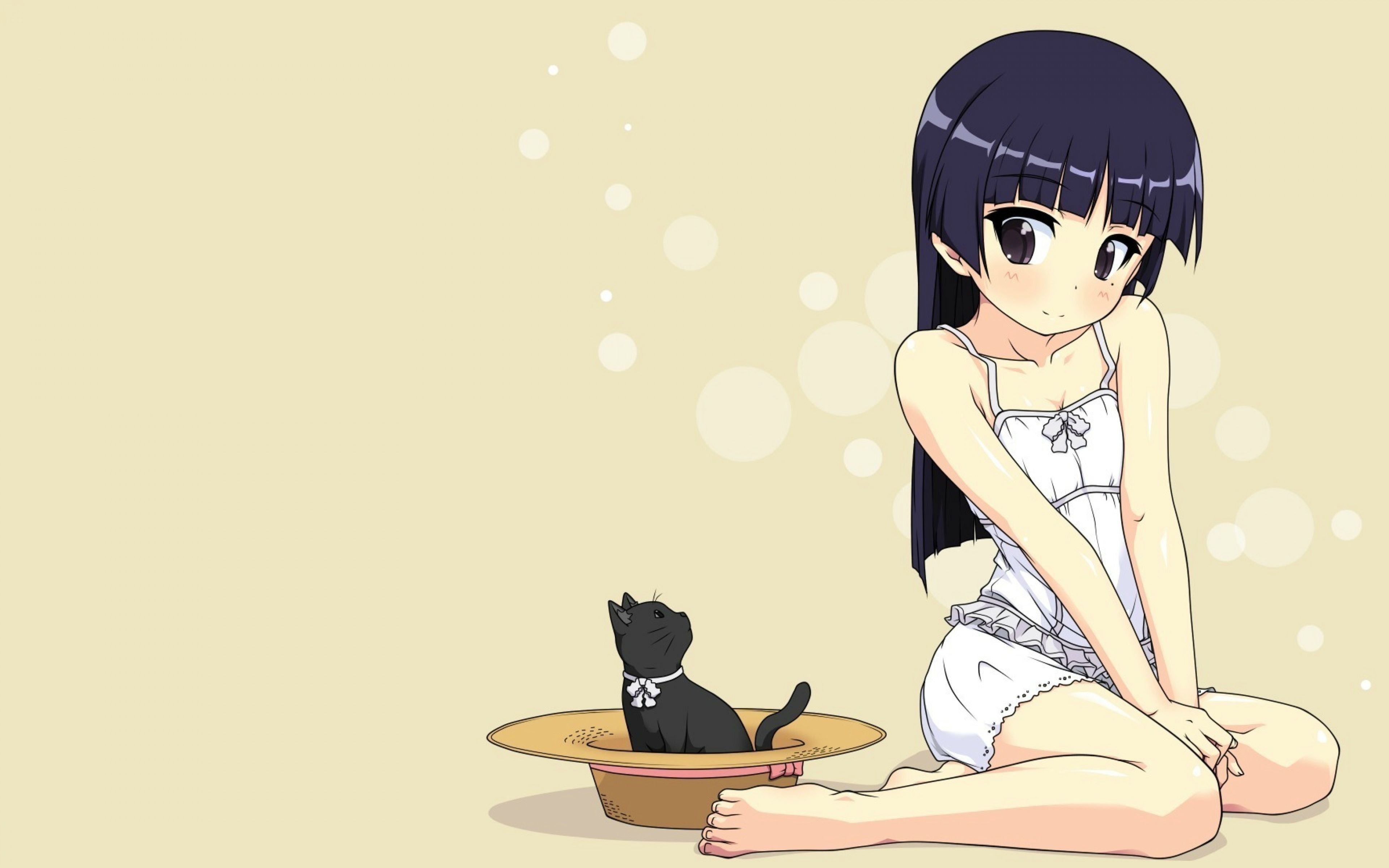 Gokou Ruri from Ore no Imouto ga Konnani Kawaii Wake ga Nai with a cat HD Wallpaper