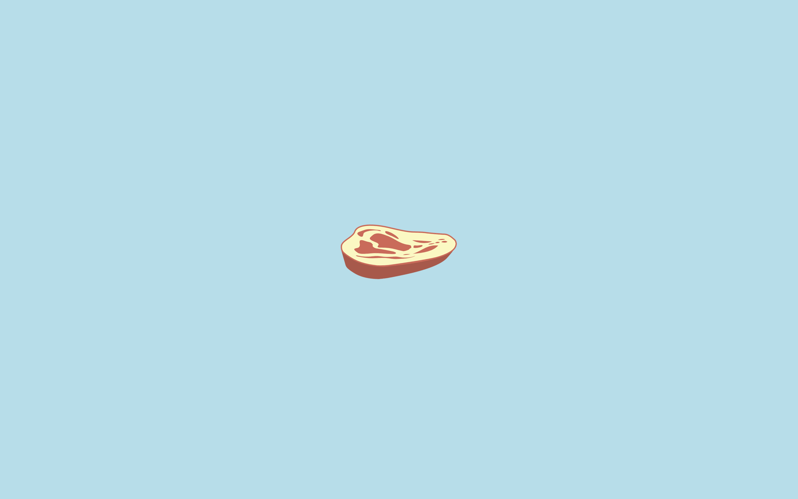 Minimalist illustration of a raw steak HD Wallpaper