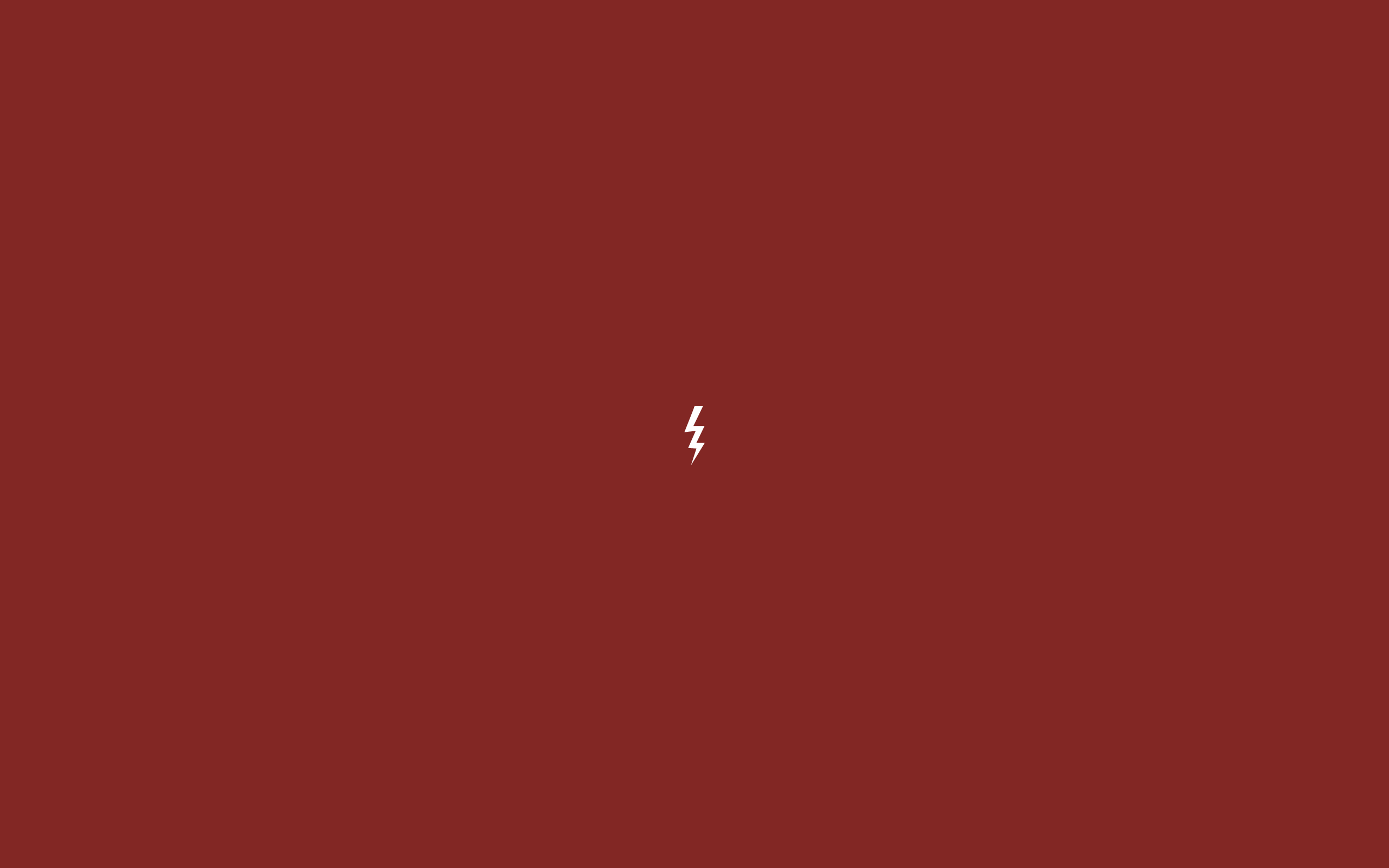 White lightning bolt logo on red background HD Wallpaper