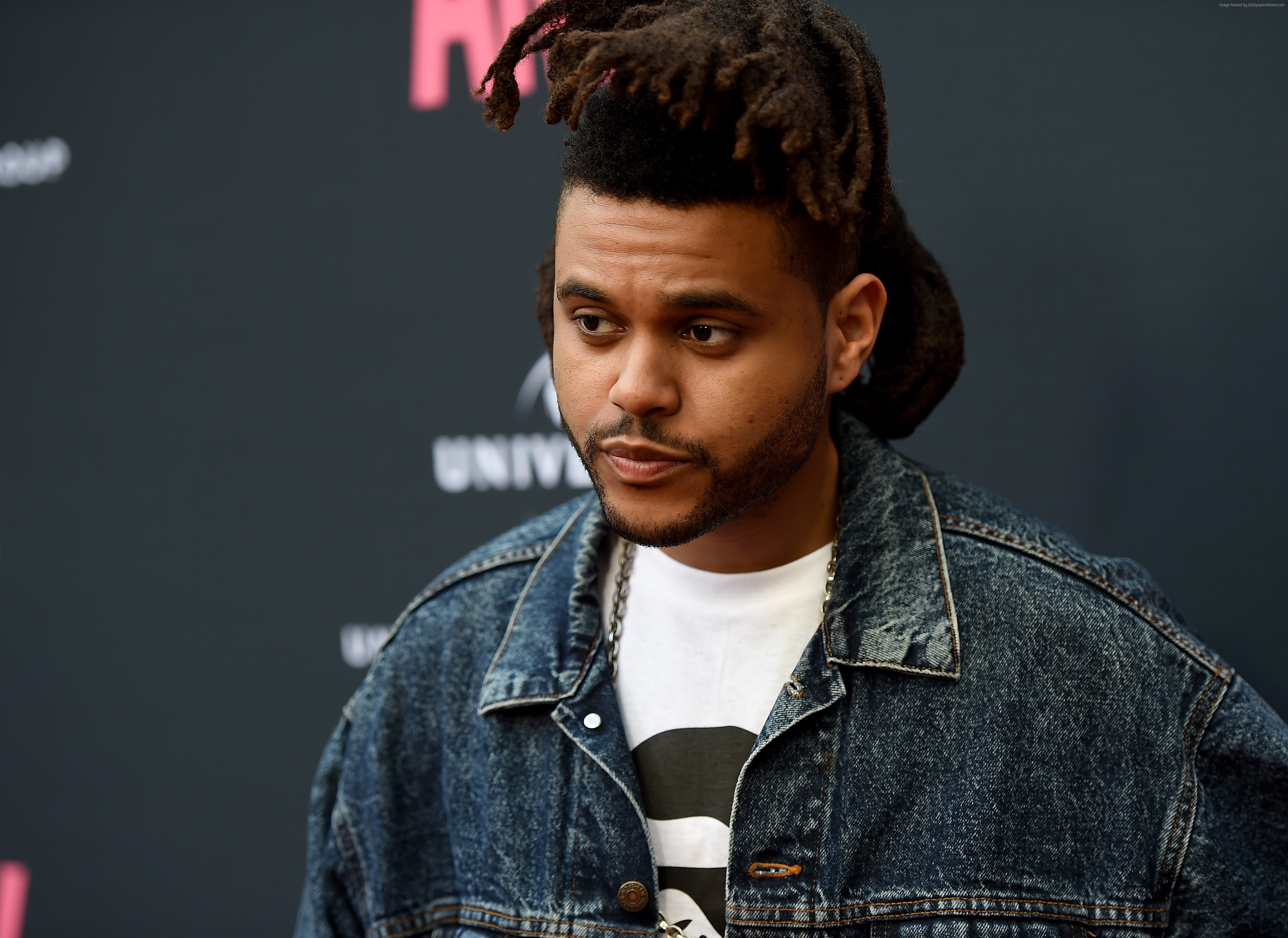 The Weeknd wearing a denim jacket HD Wallpaper