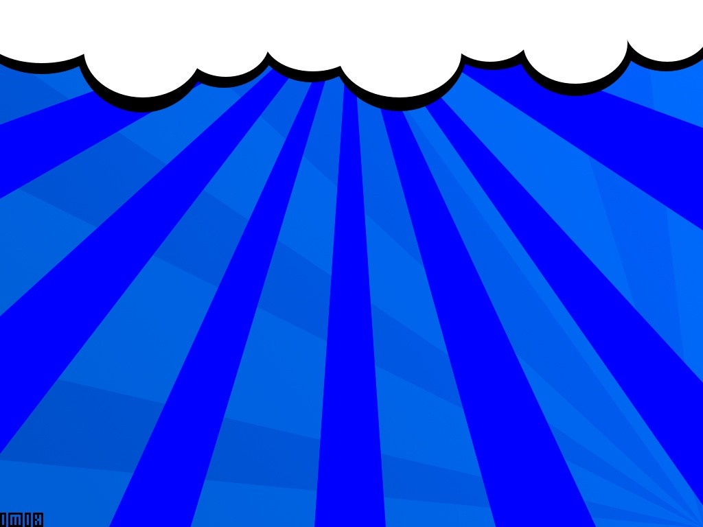 Blue sunburst pattern with clouds HD Wallpaper