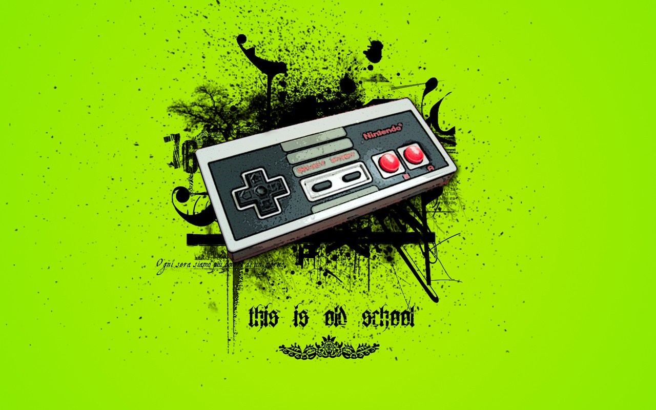 Nintendo controller with "this is old school" text HD Wallpaper