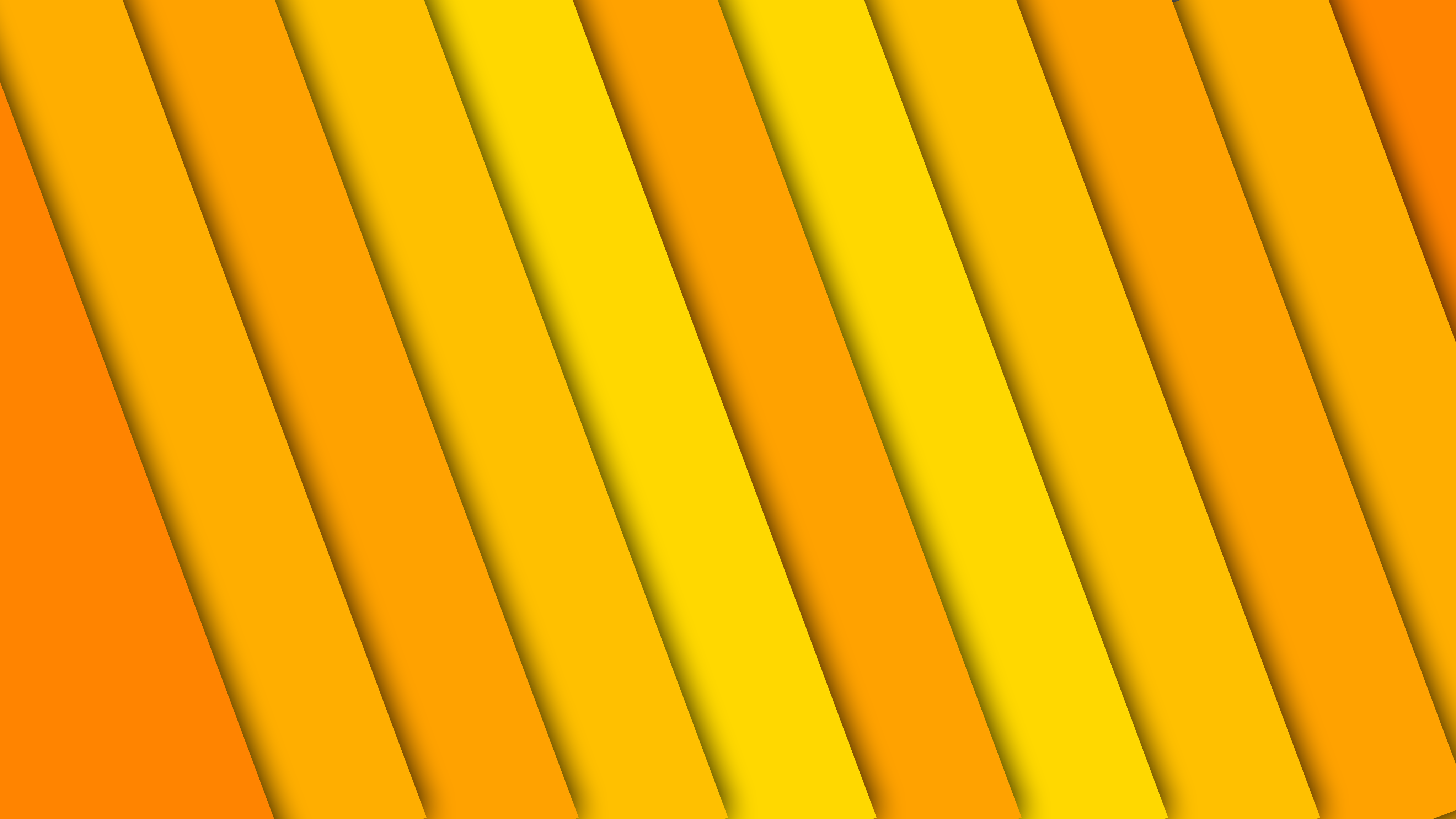 Diagonal orange and yellow stripes with shadows HD Wallpaper