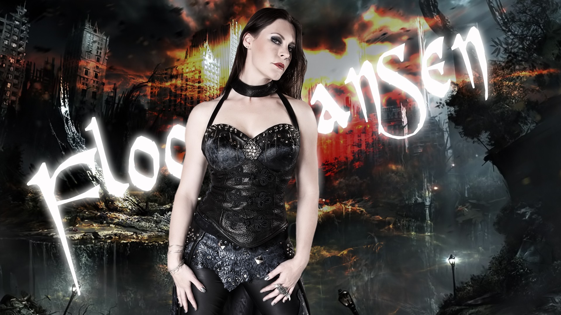 Floor Jansen from Nightwish in dark fantasy setting HD Wallpaper