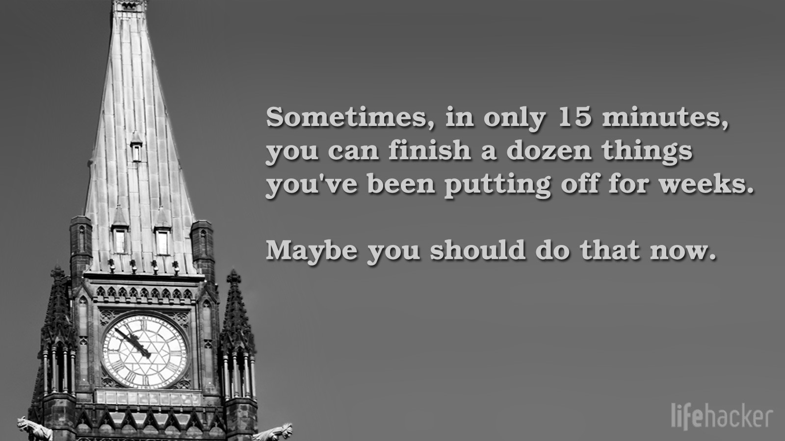 Quote about productivity from Lifehacker HD Wallpaper