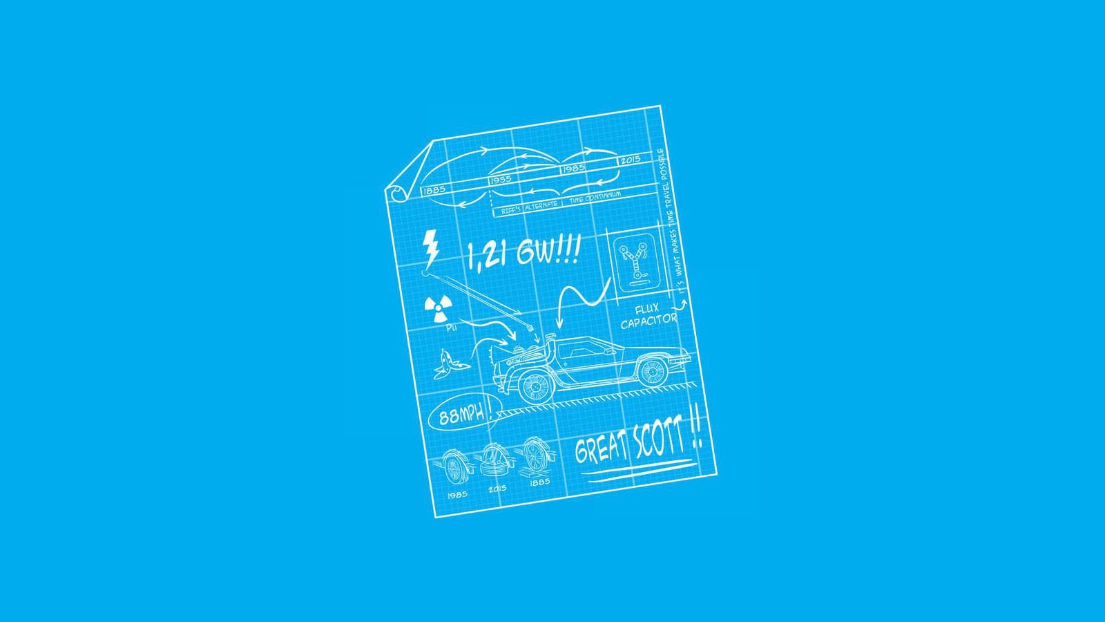 Back to the Future Flux Capacitor Blueprint HD Wallpaper