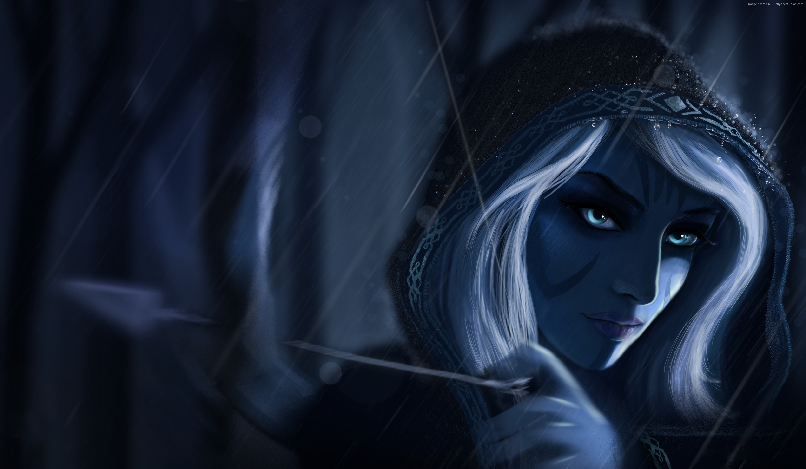 Dota 2 Crystal Maiden in the Rain HD Wallpaper