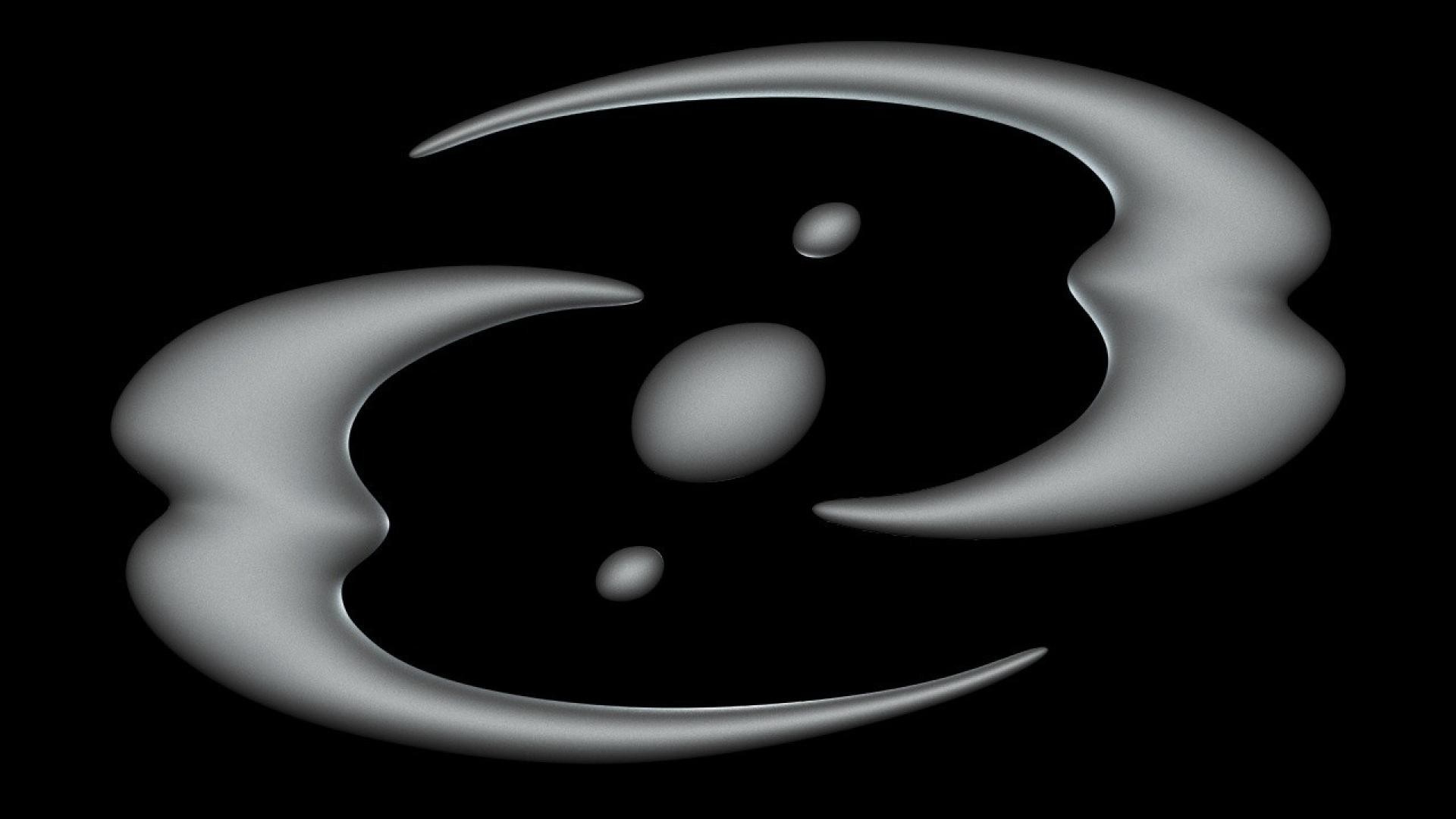 Abstract silver shapes on black background HD Wallpaper