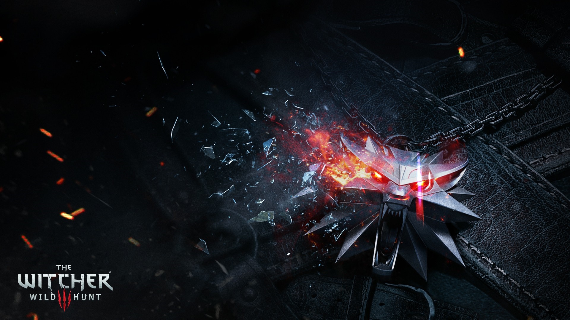 The Witcher 3 Wild Hunt Wolf Medallion Explosion HD Wallpaper