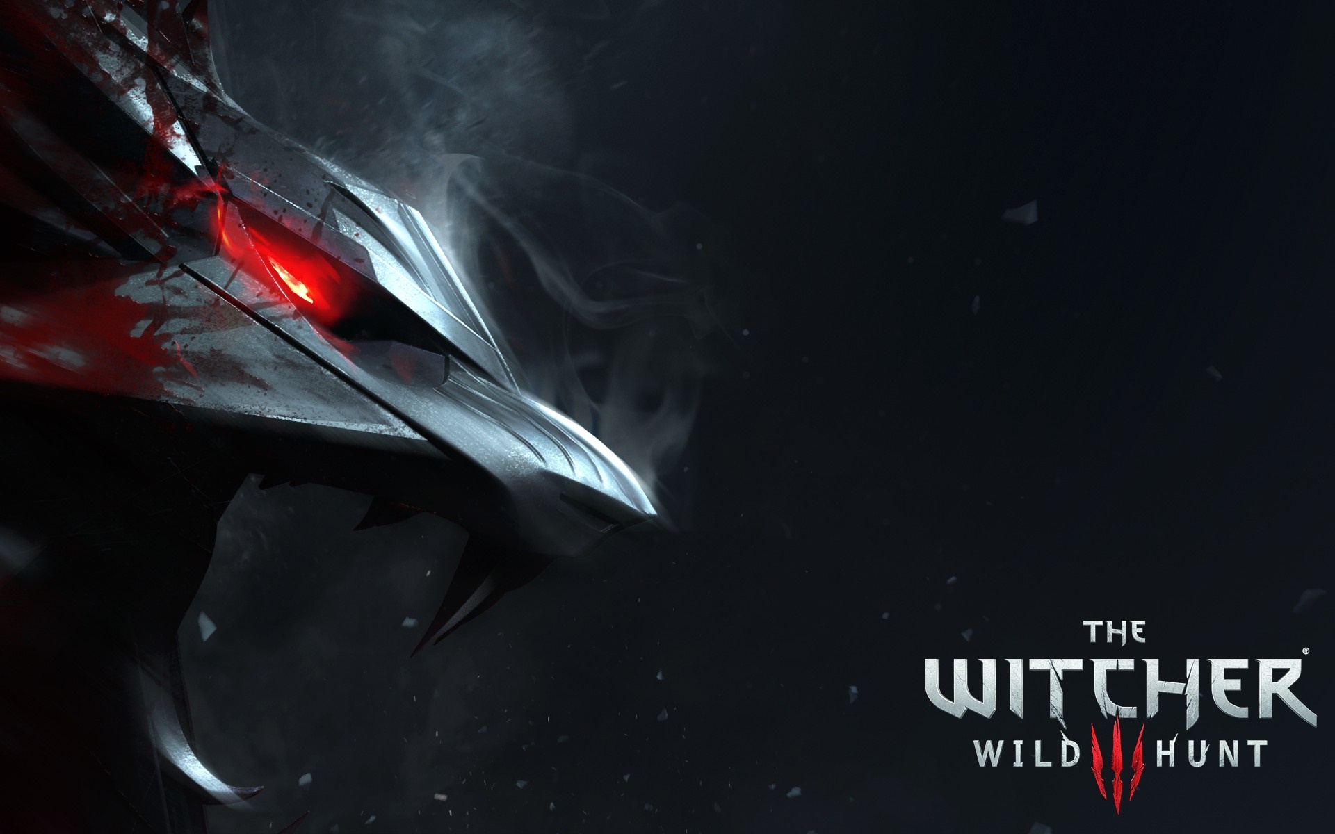 The Witcher 3 Wild Hunt logo with wolf head HD Wallpaper