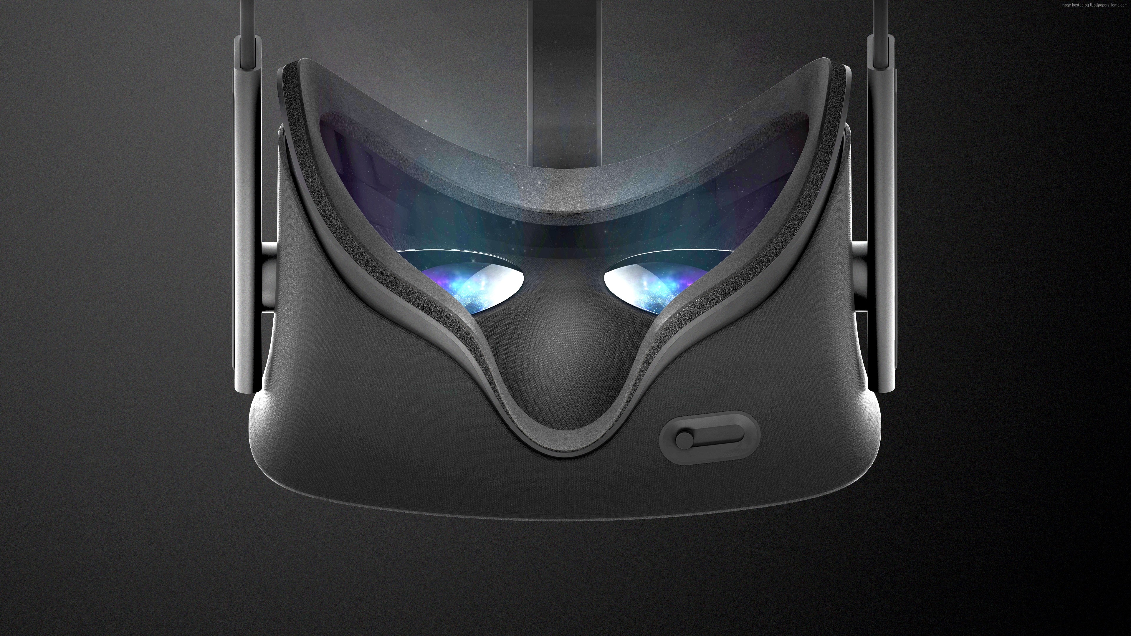 Oculus Rift VR headset with glowing lenses HD Wallpaper