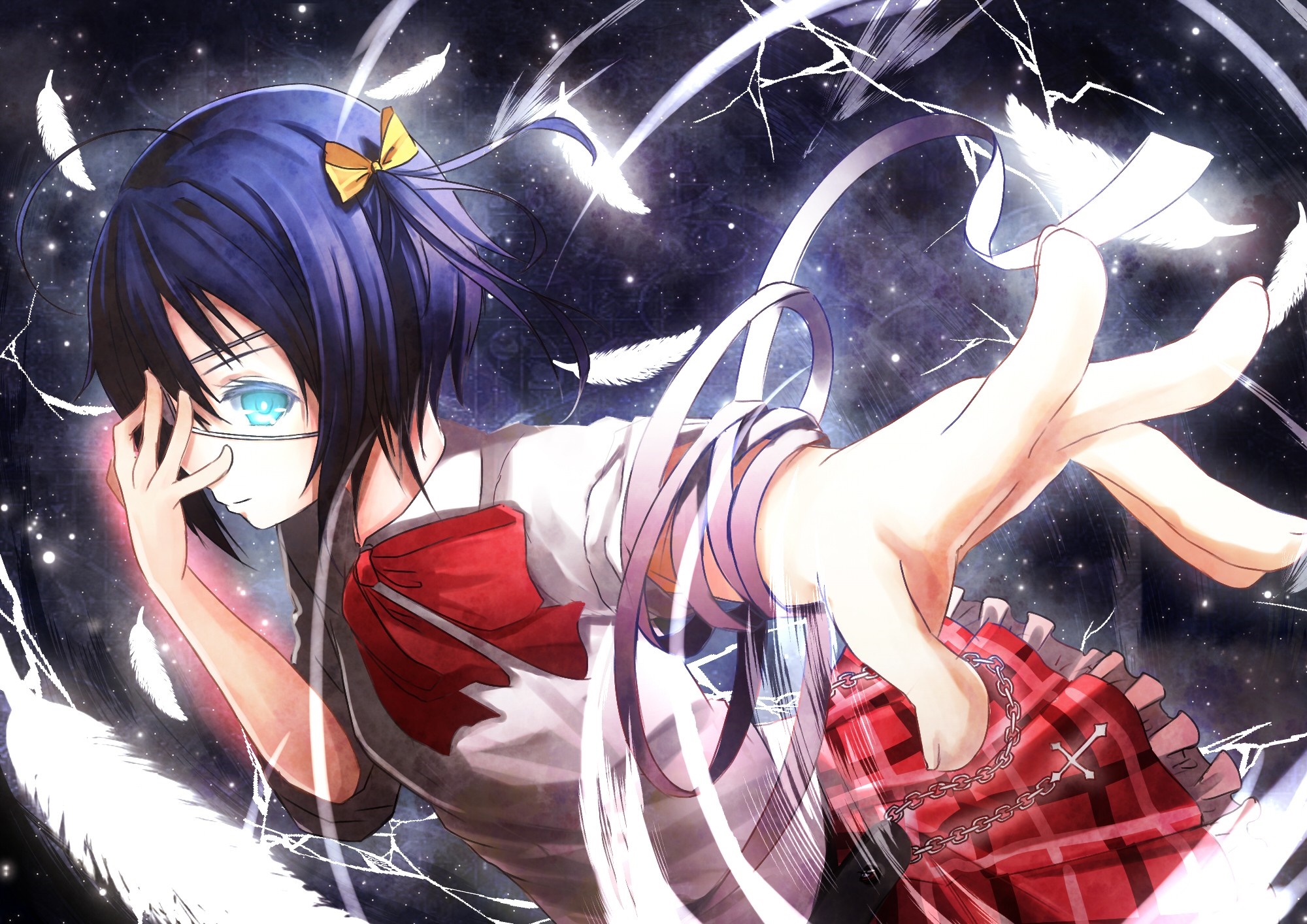 Rikka Takanashi from Chuunibyou demo Koi ga Shitai! with feathers HD Wallpaper