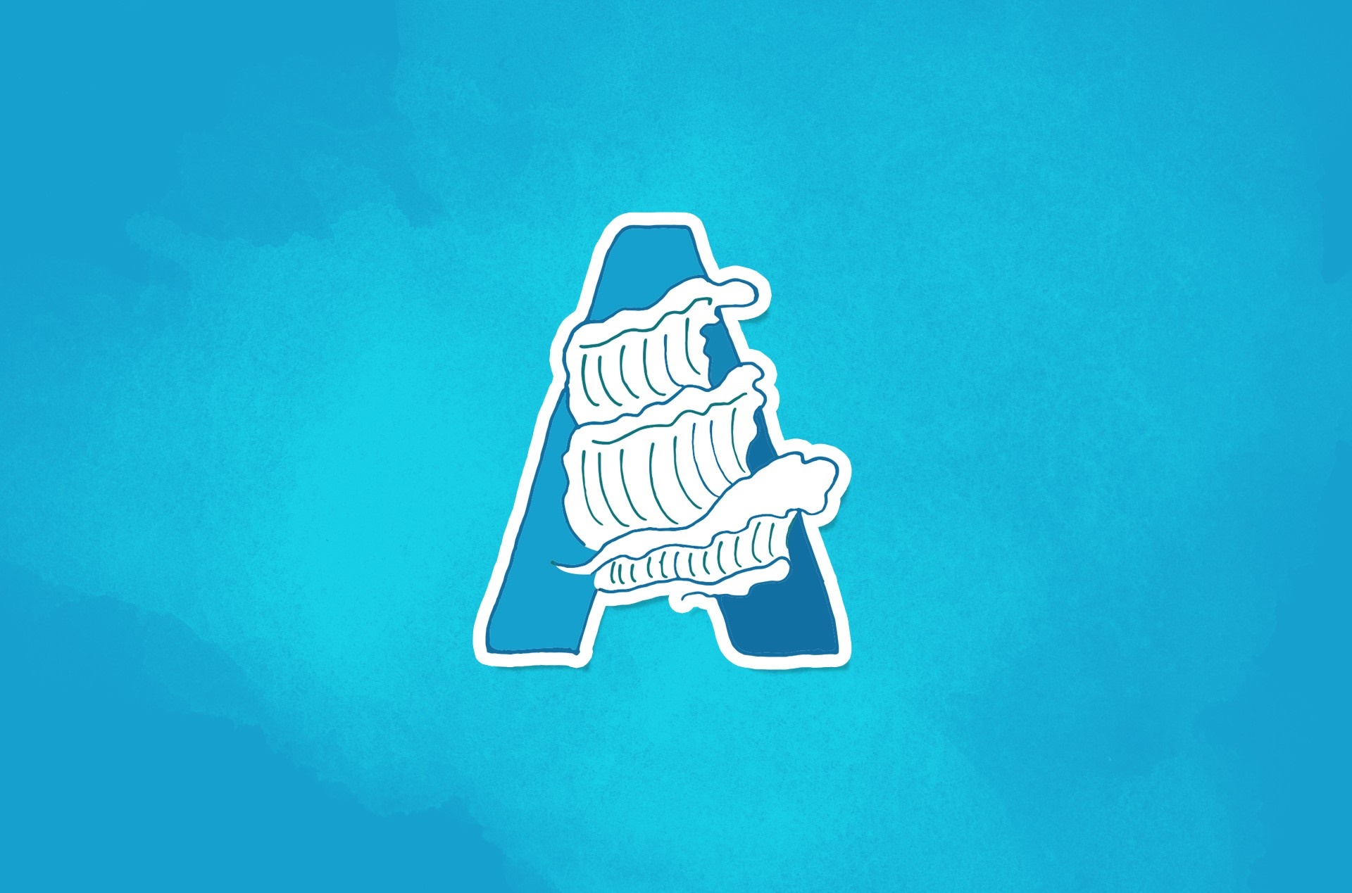 Blue letter A with waves illustration HD Wallpaper