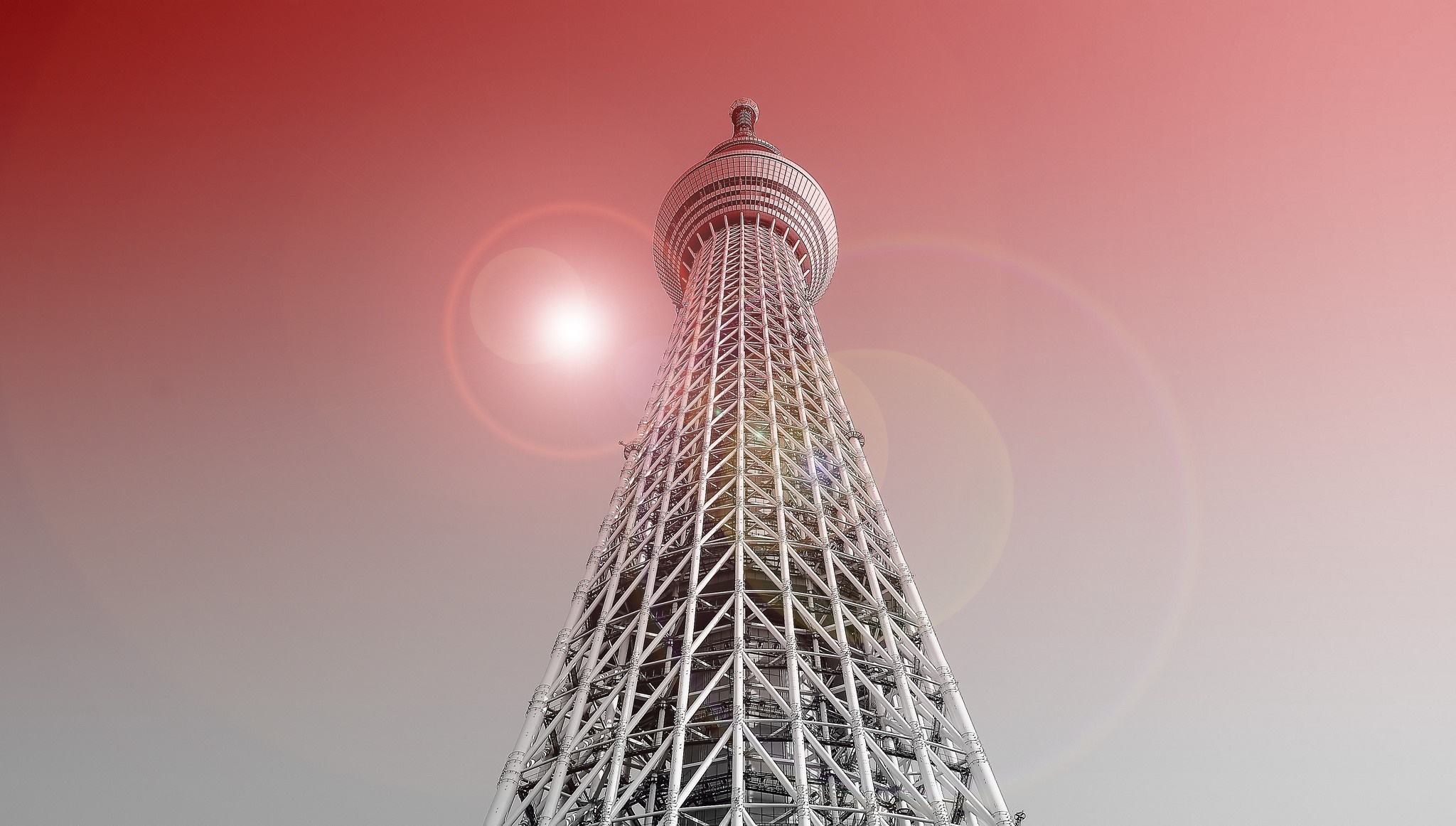 Tokyo Skytree with Lens Flare HD Wallpaper