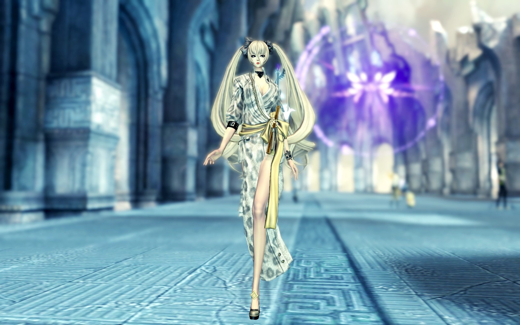 Blade & Soul character in a futuristic outfit HD Wallpaper