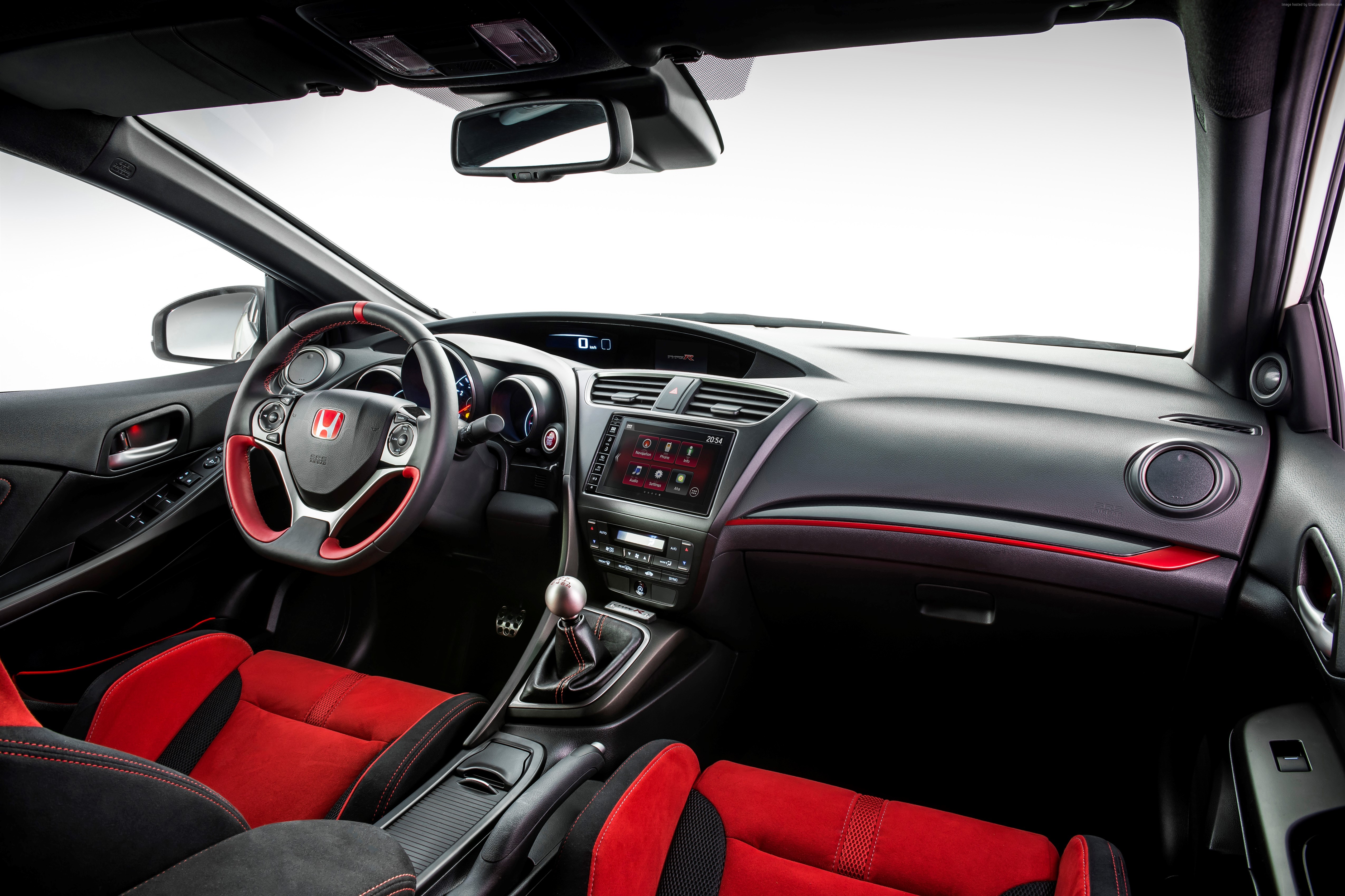 Interior of a Honda Civic Type R hatchback HD Wallpaper