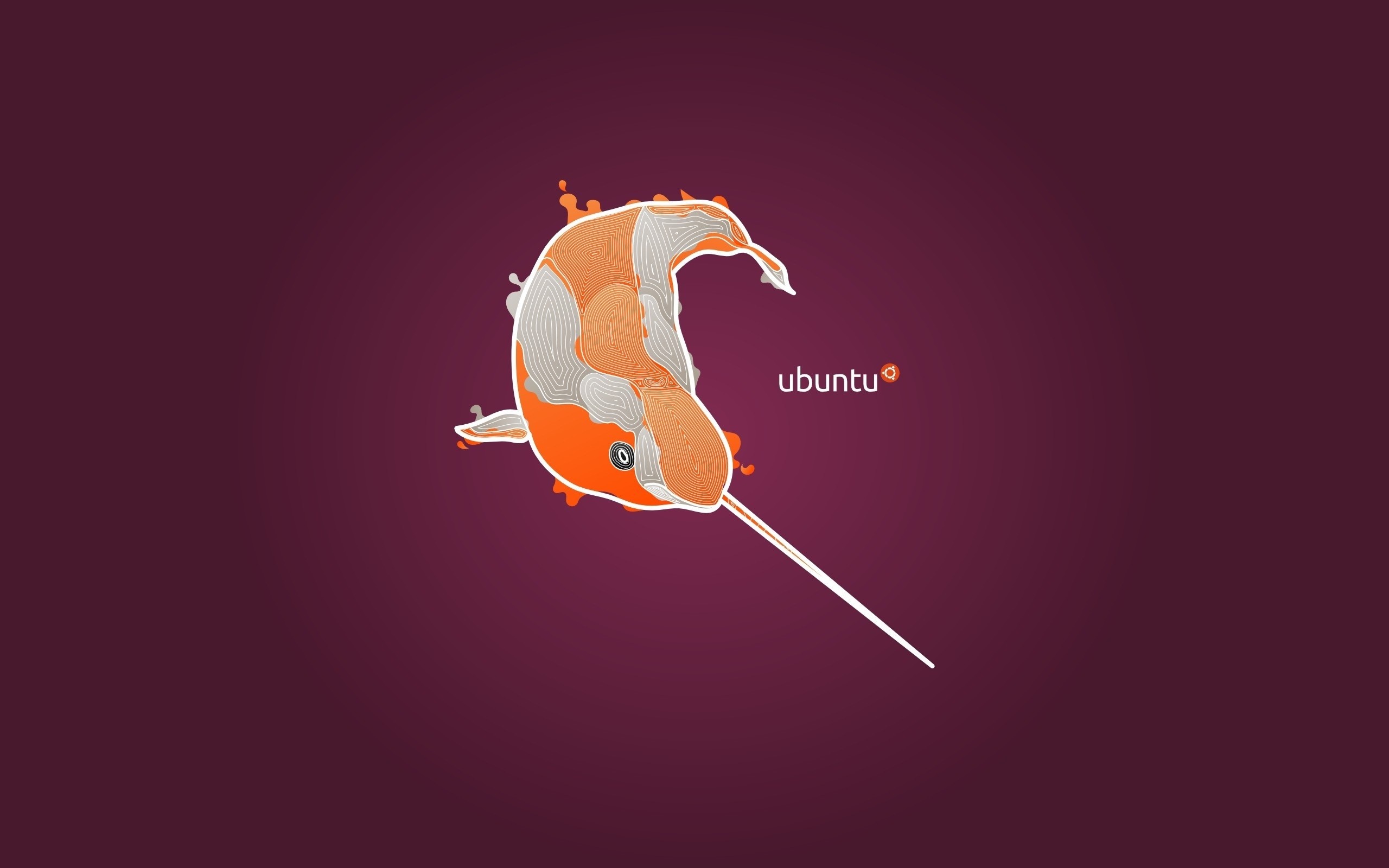 Ubuntu logo with a narwhal illustration HD Wallpaper