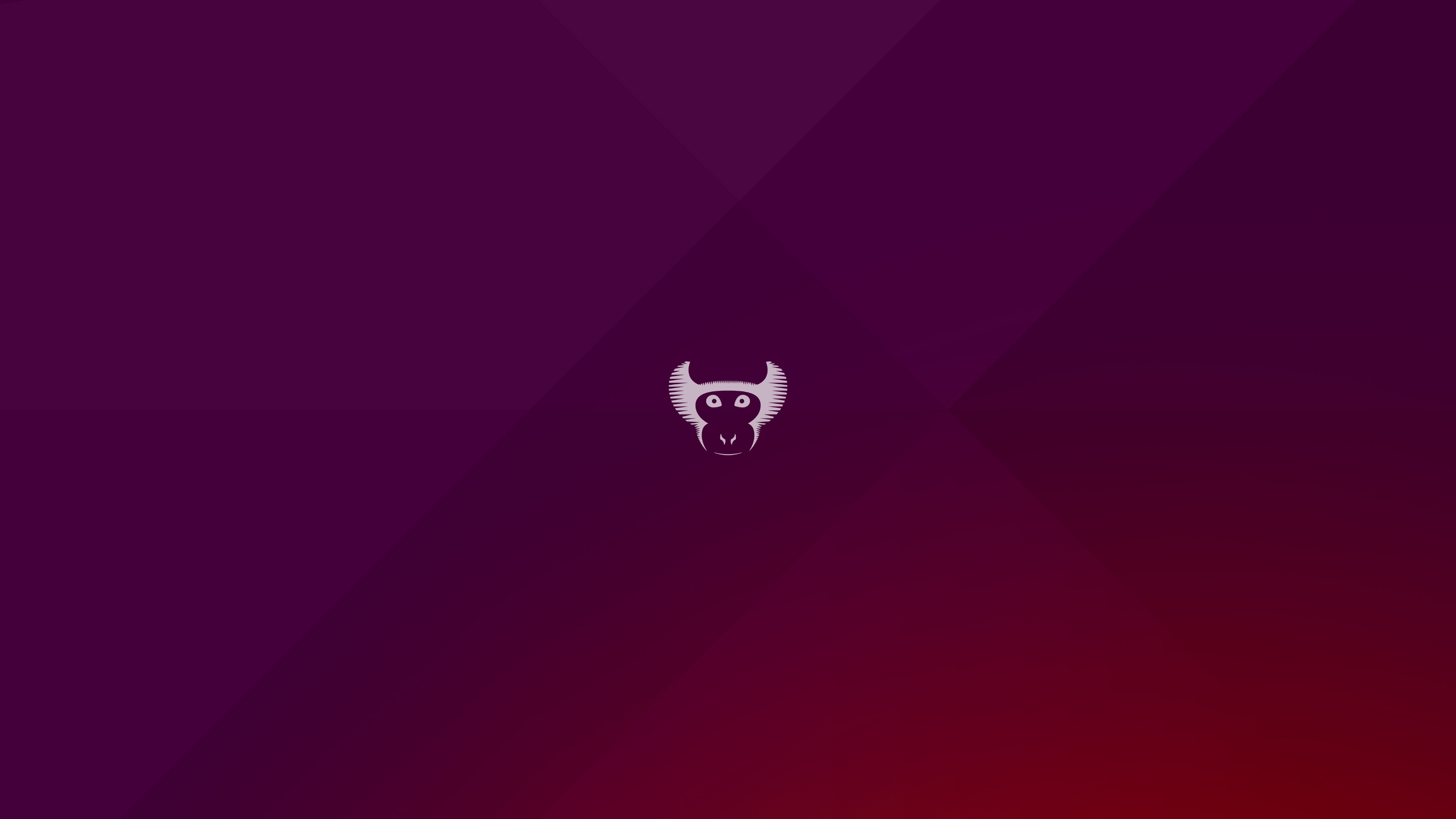 Ubuntu logo on a purple and red gradient background HD Wallpaper