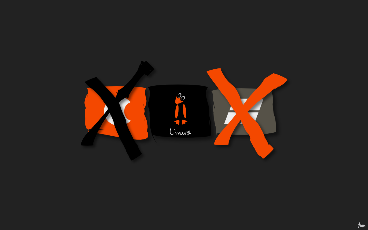 Linux logo with X marks HD Wallpaper