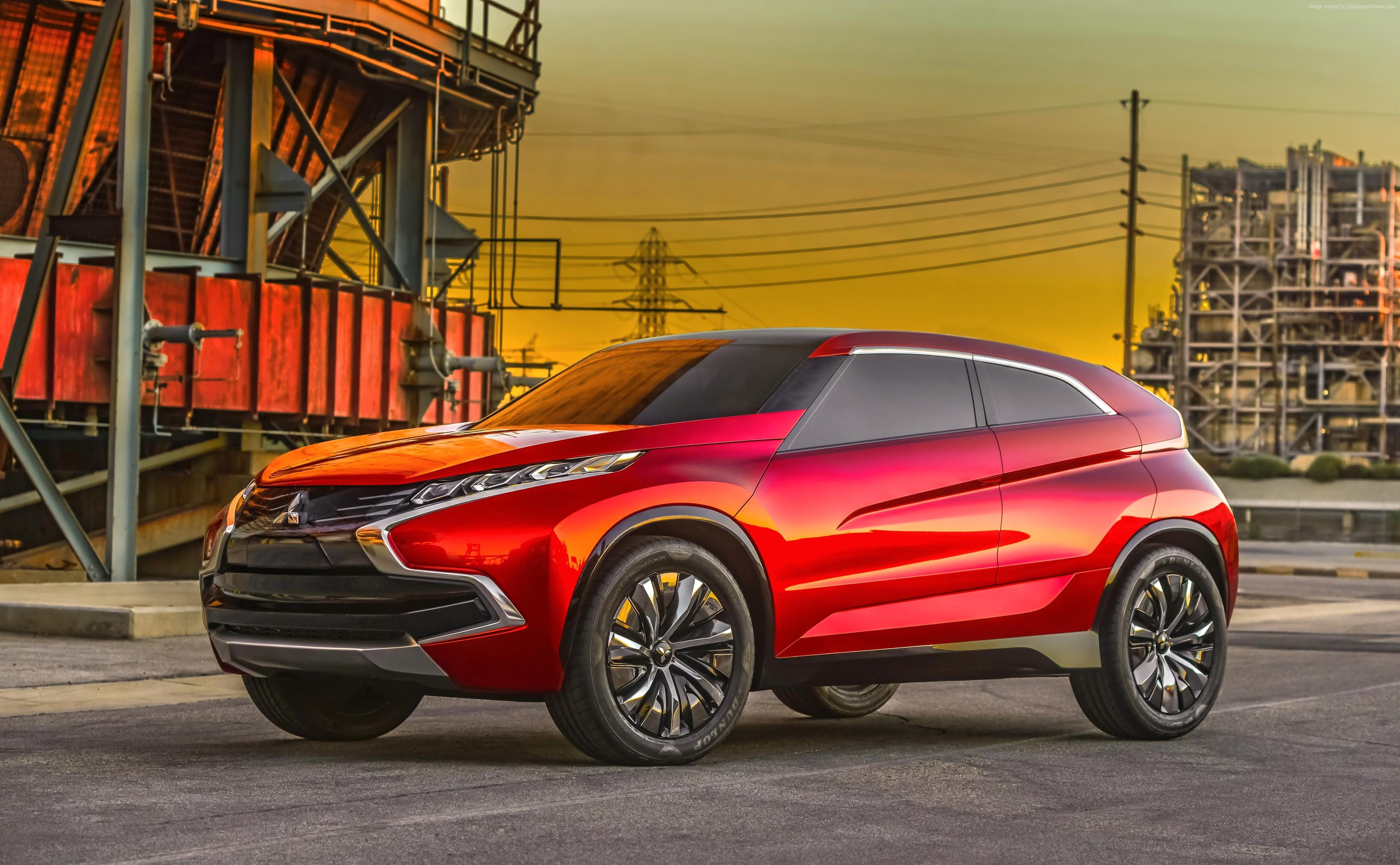 Red Mitsubishi XR PHEV concept crossover HD Wallpaper