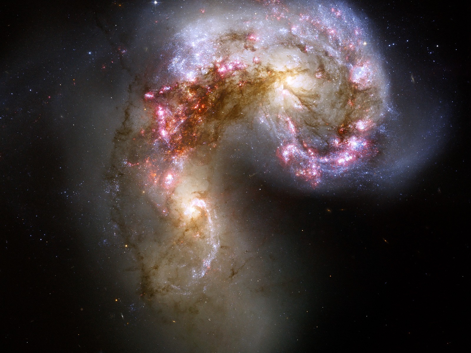 Interacting galaxies in space HD Wallpaper