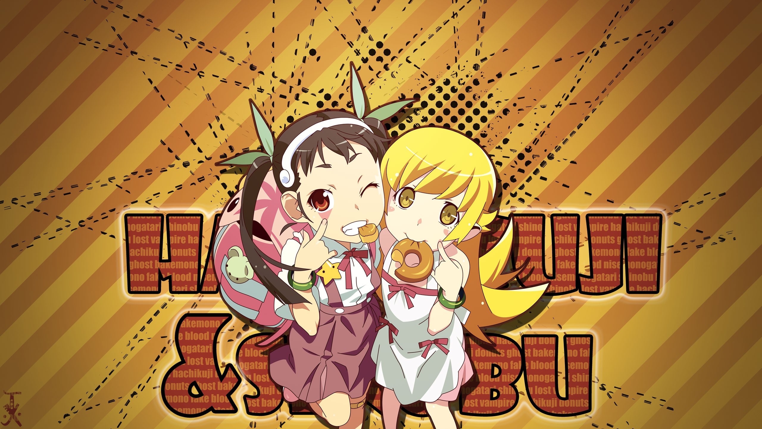 Hachikuji Mayoi and Oshino Shinobu from Monogatari Series HD Wallpaper