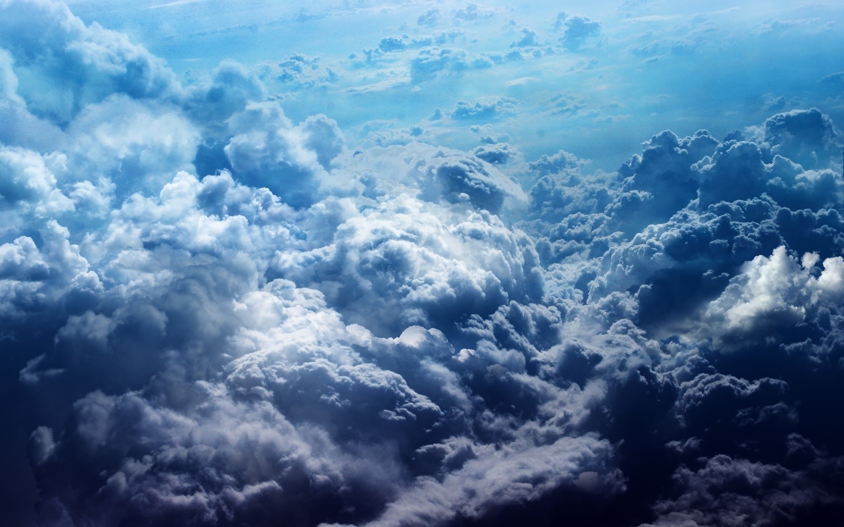 View of clouds from above during the day HD Wallpaper