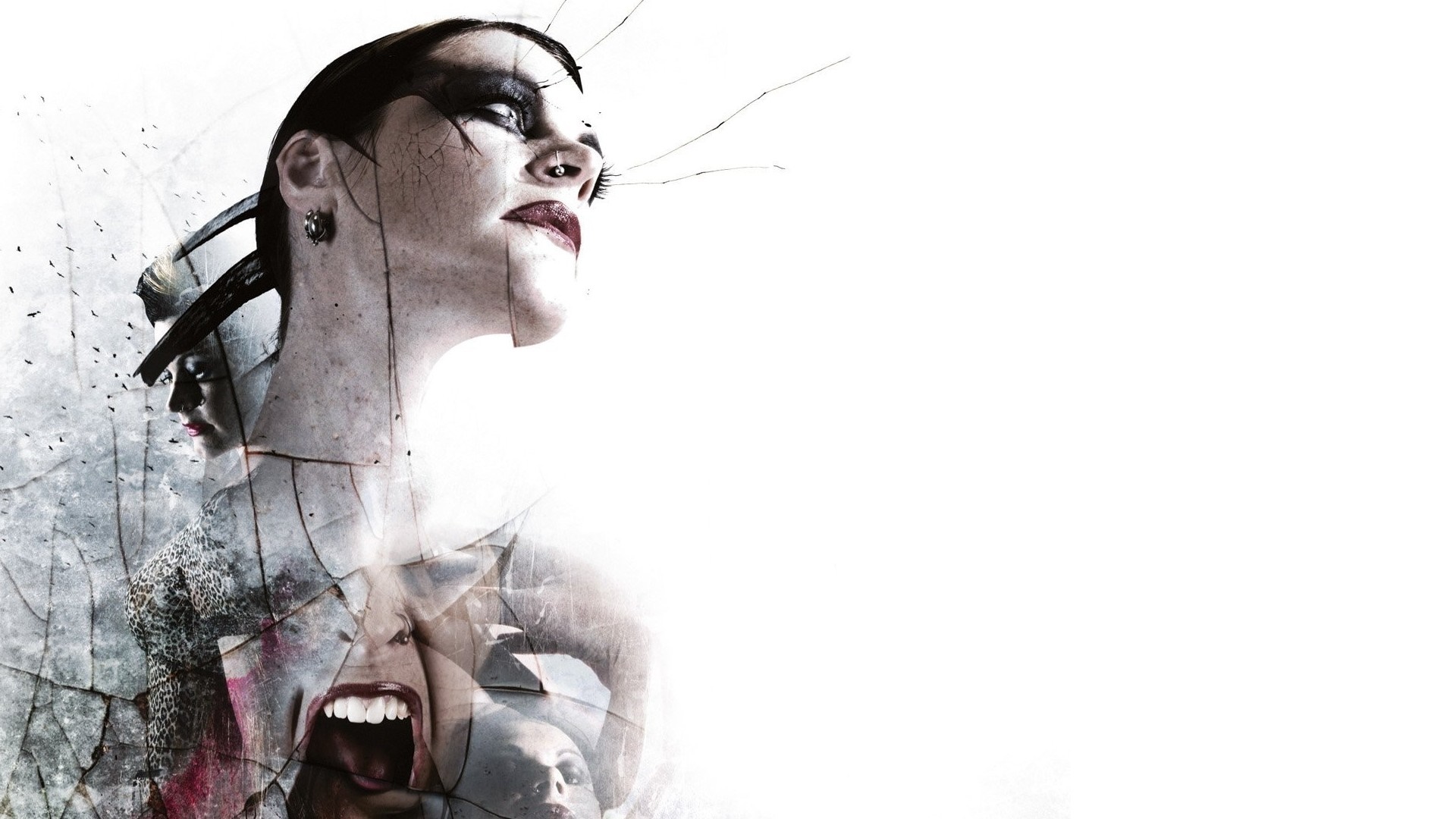 Floor Jansen Nightwish singer cracked portrait HD Wallpaper